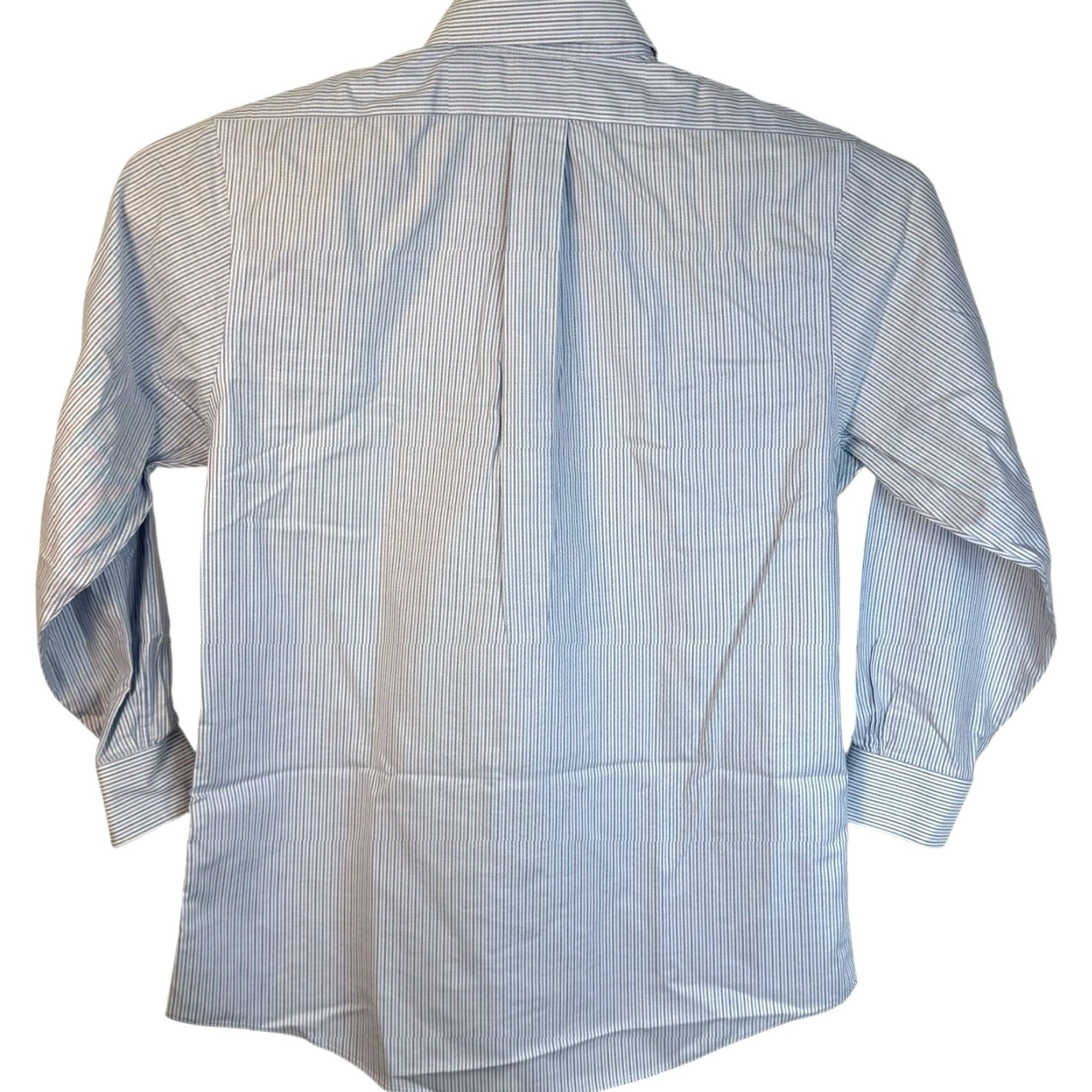 Brooks Brothers Regent Fit Dress Shirt Men 16 Blue Stripe Non-Iron Supima  Cotton Button-Down