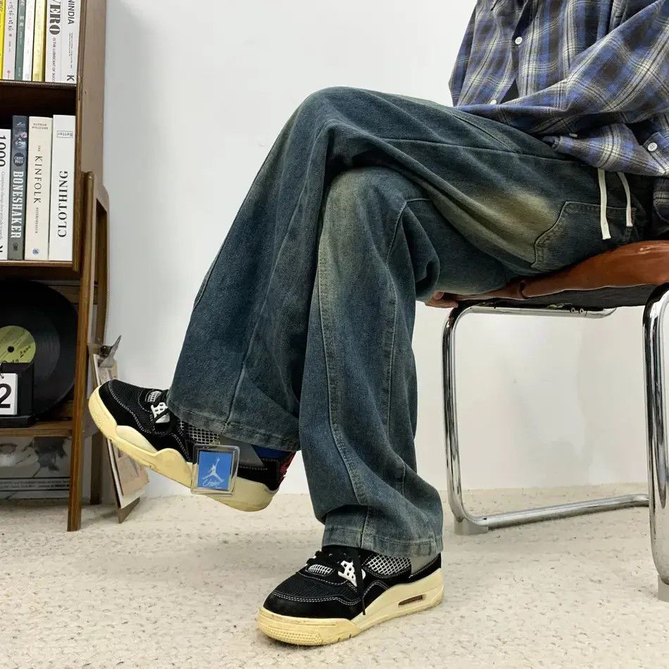 Japanese Brand Retro straight leg wide leg slightly flared jeans Size US 32 / EU 48 - 4 Thumbnail