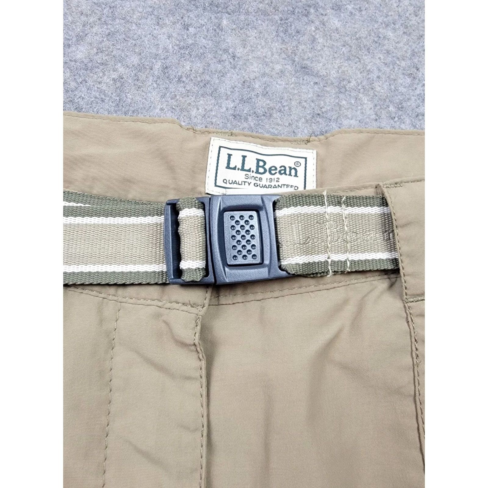 Vintage LL Bean Pants Mens Large Brown Nylon Cargo Belted Outdoor Hiking Camping Fishing Shirt Pants (Cargo) Men Regular Brown Size US 33 - 4 Thumbnail