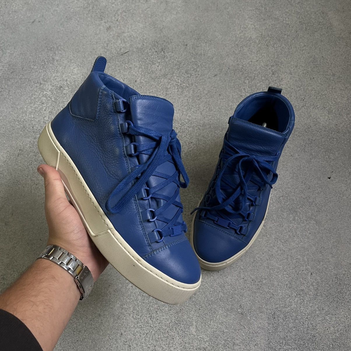 Balenciaga Balenciaga Arena Navy Blue Leather 14 High Tops Lace Up Size US 9 / EU 42 - 1 Thumbnail