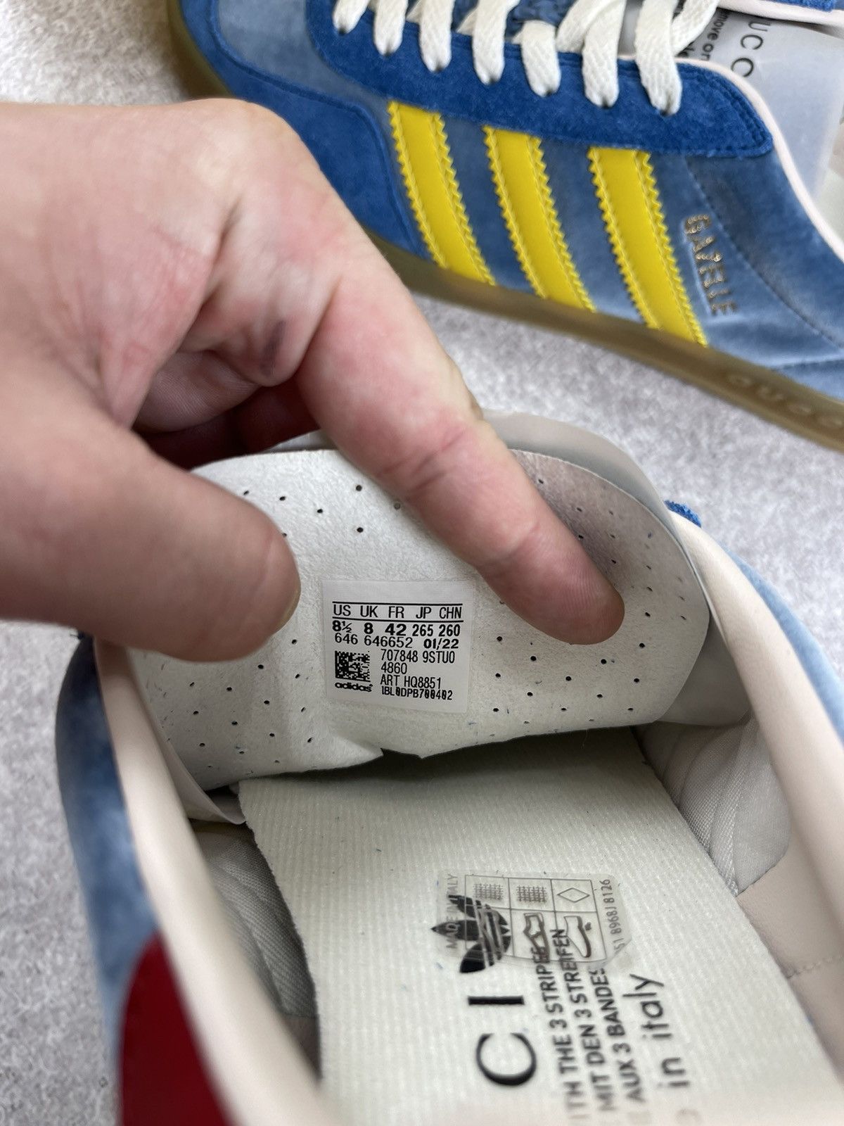 Gucci Adidas x Gucci Gazelle Blue/Yellow Size US 8.5 Size US 8.5 / EU 41-42 - 15 Thumbnail