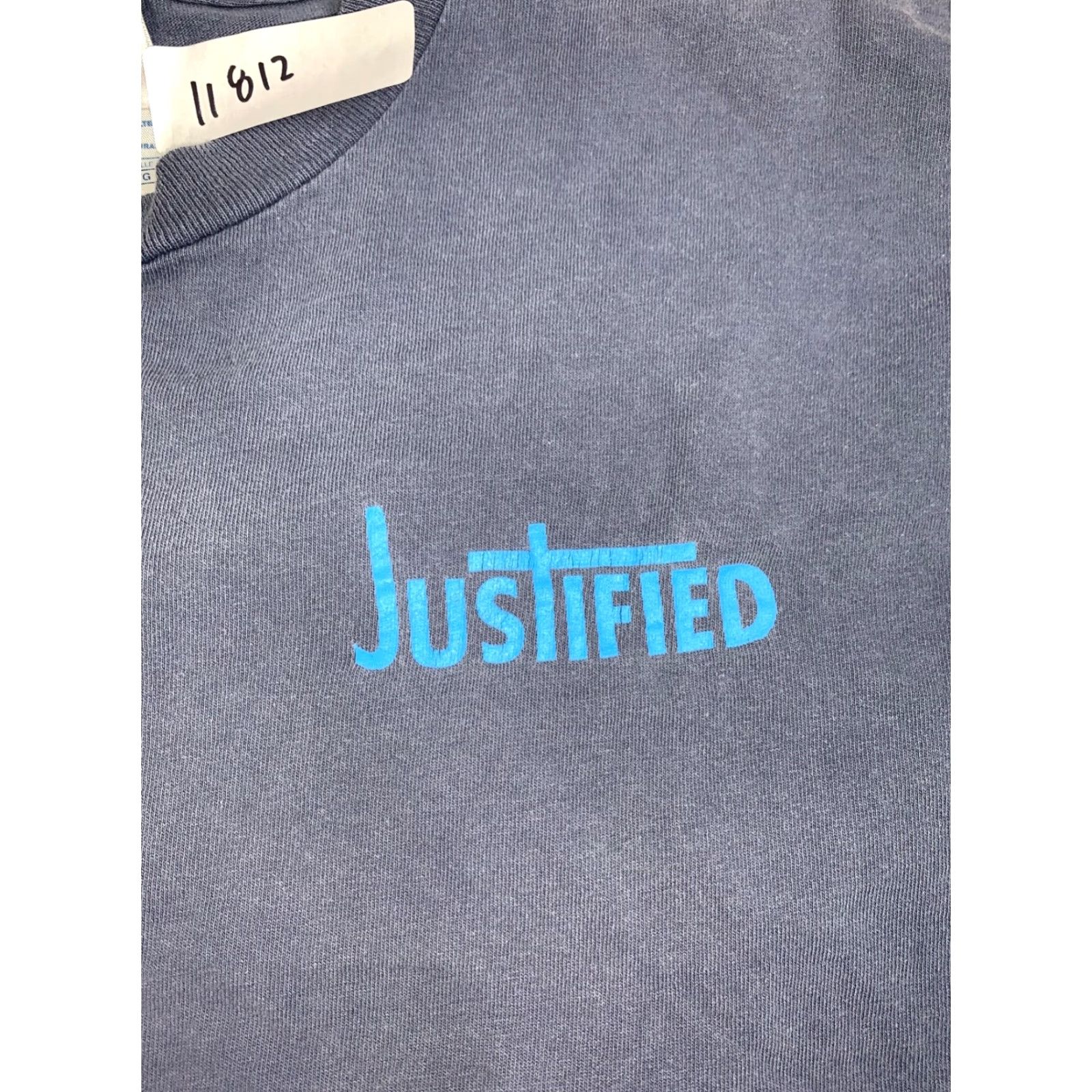 Delta VINTAGE Delta T-Shirt Mens XL Blue 90s Jesus Justified Distress Crew Neck Short Sleeve Midwest 2000-2009 Size US XL / EU 56 / 4 - 4 Thumbnail