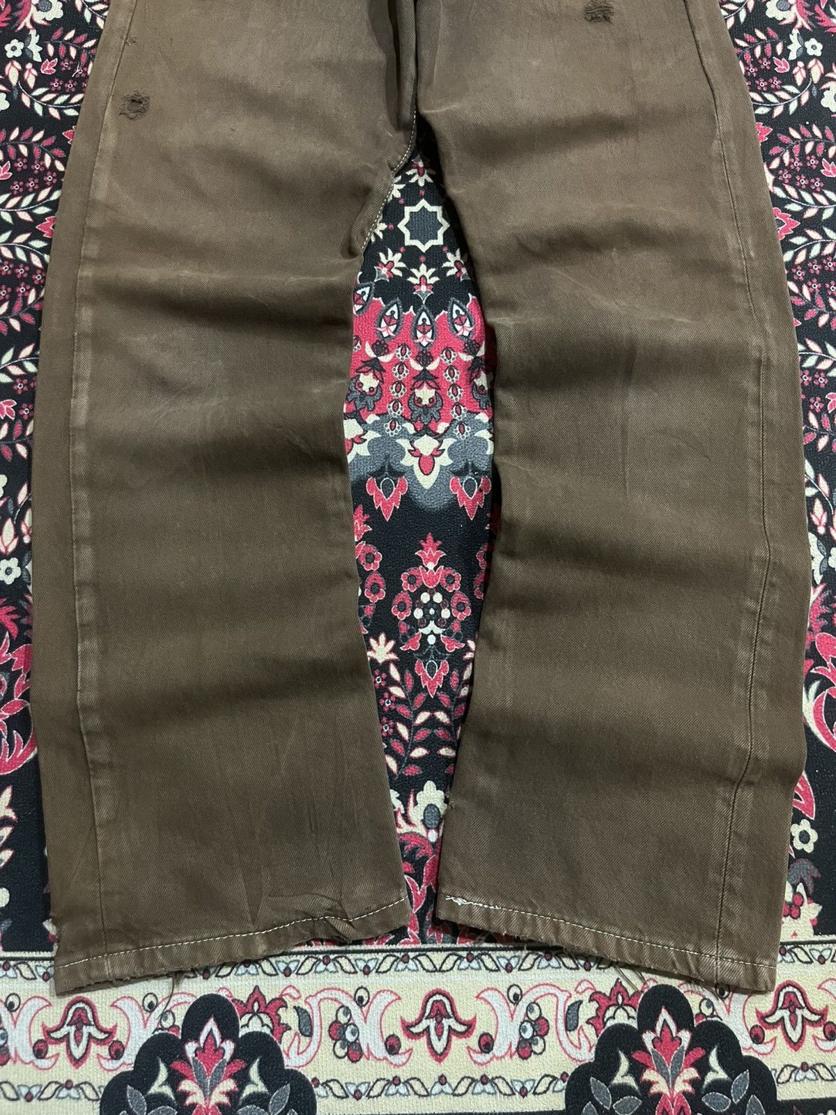 Levi's ⚡️Vintage⚡️Y2K Levis 501 Buttonfly Brown Wash Distressed Jeans Size US 30 / EU 46 - 12 Thumbnail