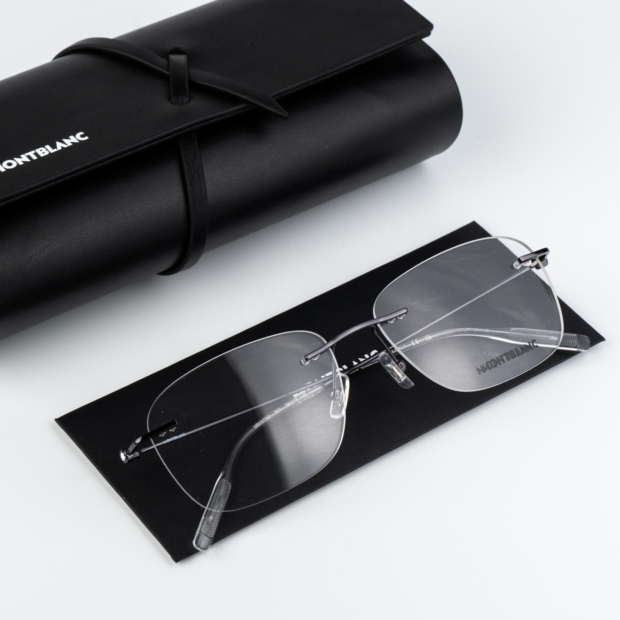 Montblanc Montblanc Men Eyeglasses Rectangle Rimless MB0075O 001 Size ONE SIZE - 2 Thumbnail