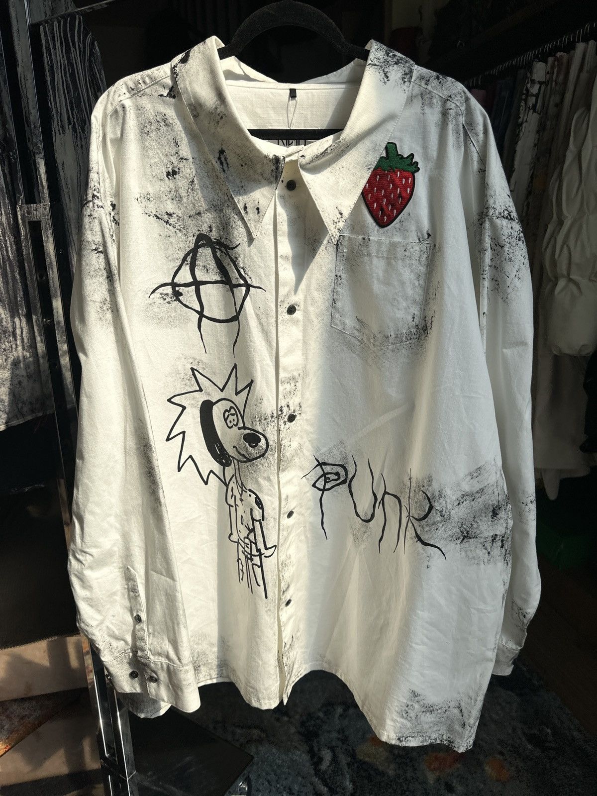 KIDILL $685 SS25 punk graphic oversized button down Size US L / EU 52-54 / 3 - 1 Thumbnail