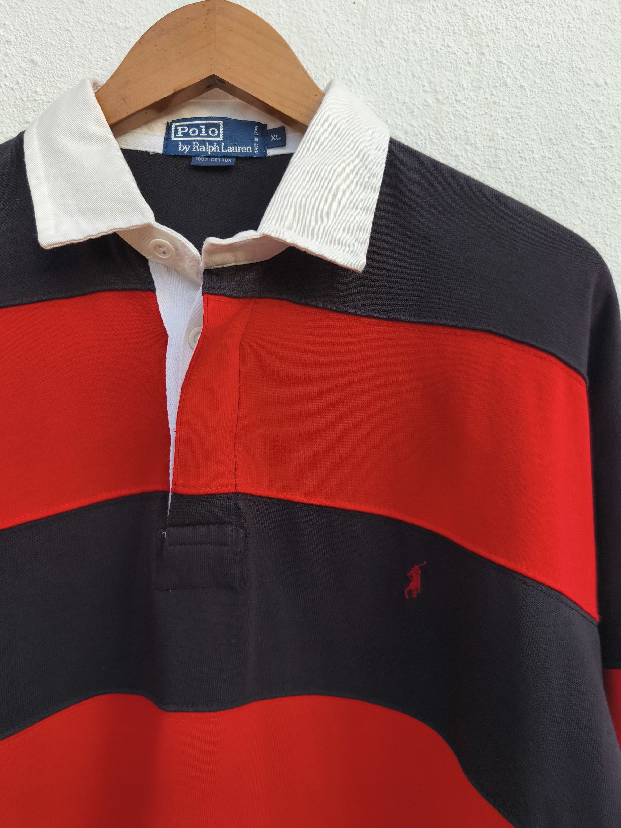 Polo Ralph Lauren 🔥 Vintage Polo Ralph Lauren Stripes Polo Rugby Oversize Size US XL / EU 56 / 4 - 2 Thumbnail