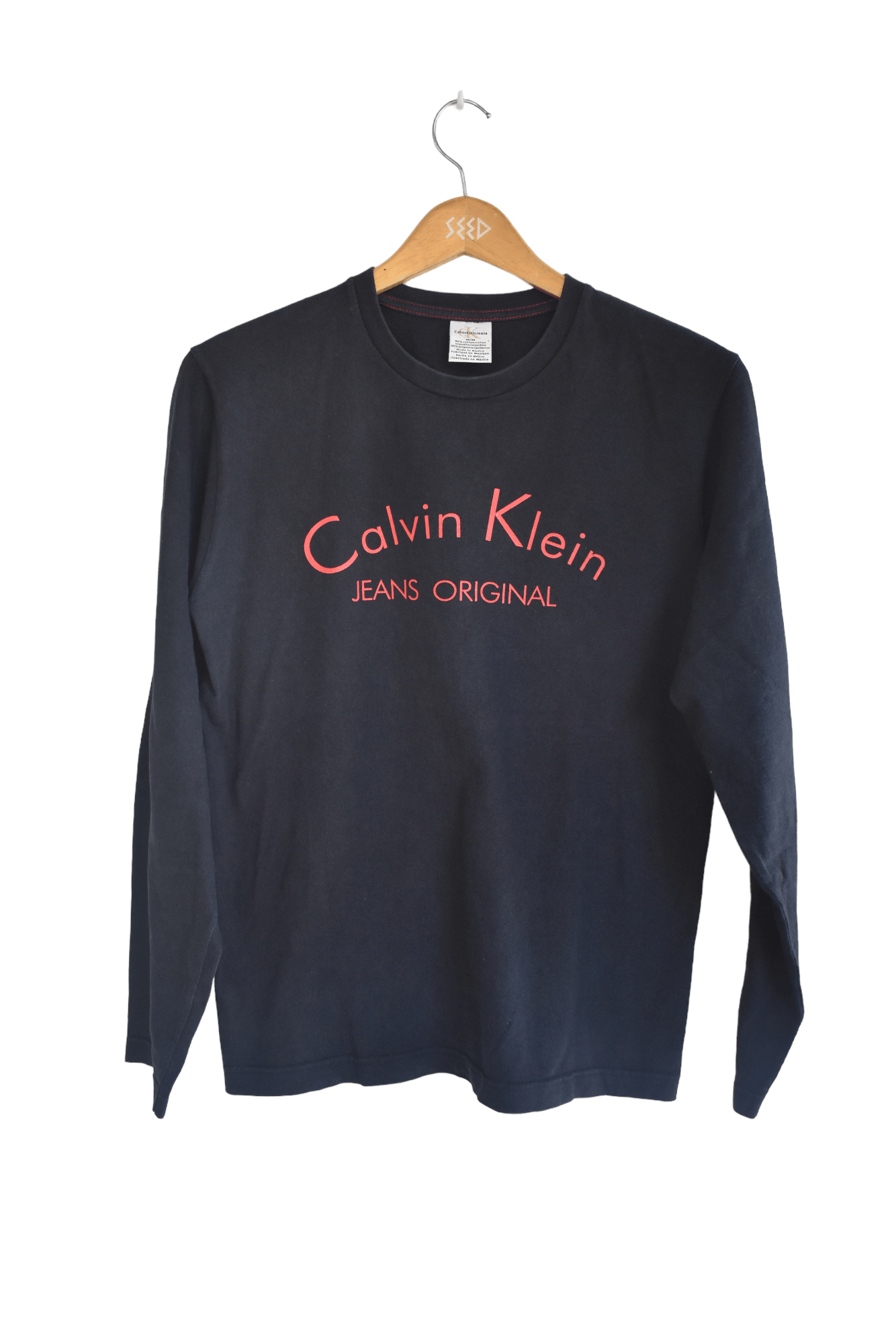 Calvin Klein × Vintage Vintage Calvin Klein Spell Out Long Sleeve T-shirt Medium Size US M / EU 48-50 / 2 - 1 Thumbnail