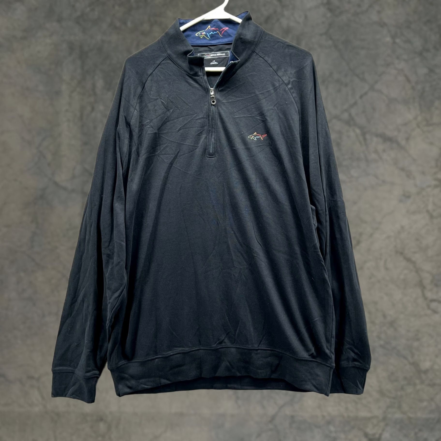 Logo 7 Greg Norman Sweatshirt Men's Large Half Zip Pullover Fleece Logo Knit Golf 1/2 Zip Black Cotton Size US L / EU 52-54 / 3 - 1 Thumbnail