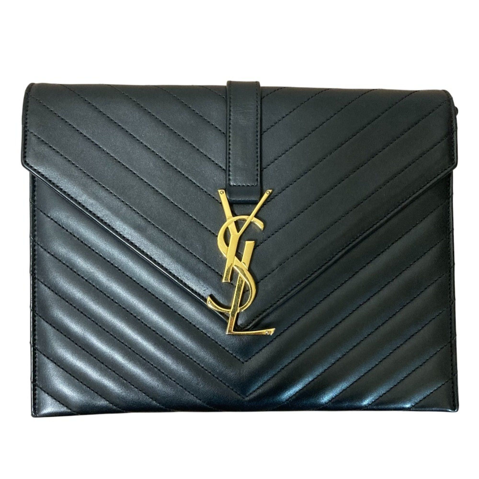Yves Saint Laurent Yves Saint Laurent SAINT LAURENT PARIS BO MONOGRAMME Cassandra V-Stitch Chain Shoulder Bag in Black for Women Size ONE SIZE - 1 Thumbnail