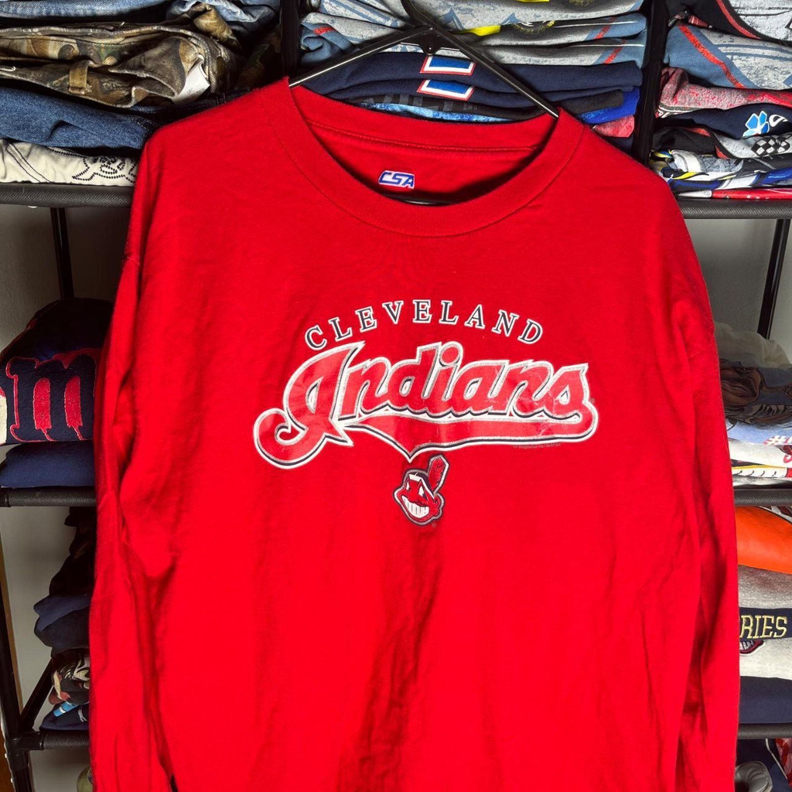 MLB Vintage cleveland indians long sleeve Size US XL / EU 56 / 4 - 1 Thumbnail