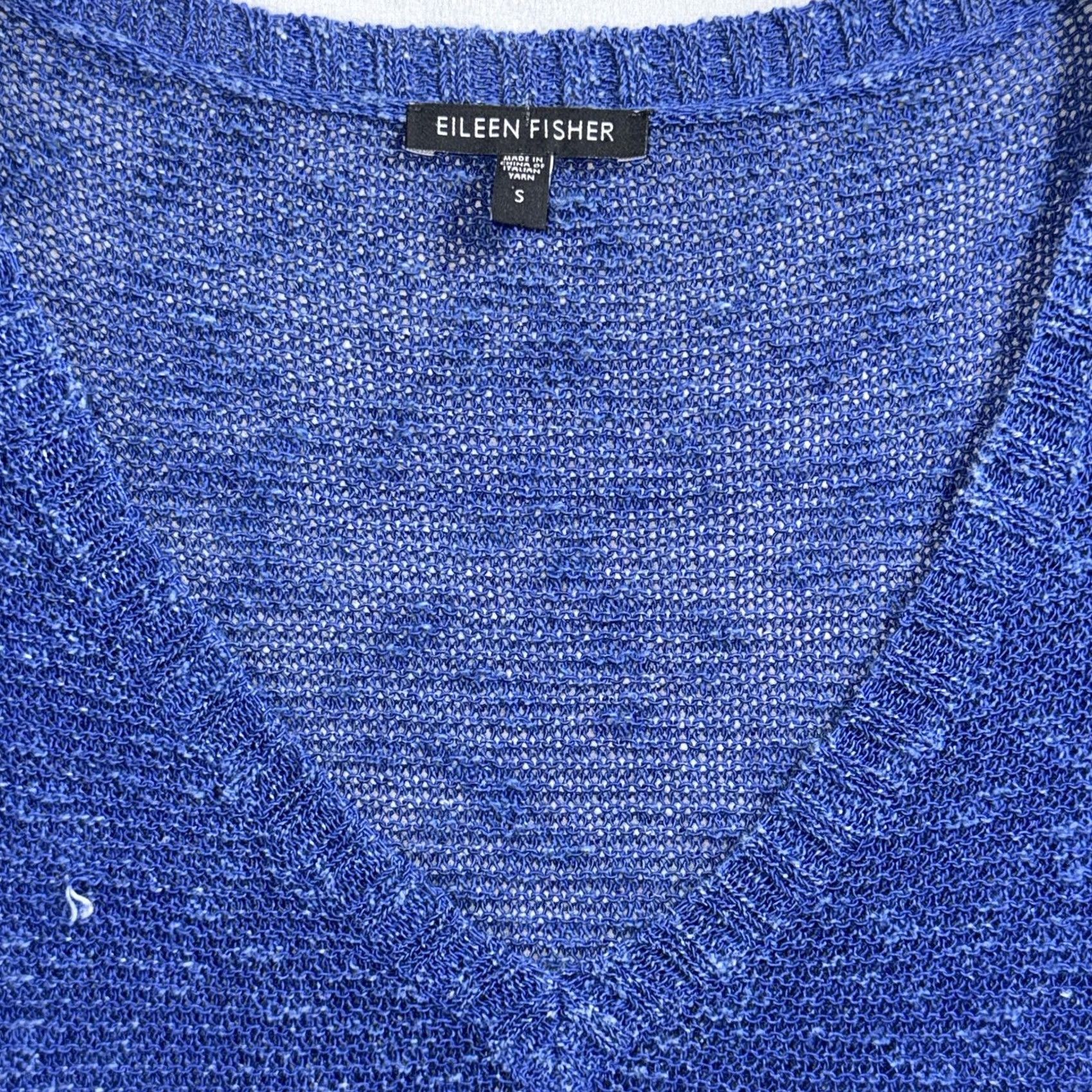 Eileen Fisher VINTAGE Eileen Fisher Sweater Womens Small Blue Knit Tunic V Neck 3/4 Sleeve High Low Size S / US 4 / IT 40 - 5 Thumbnail
