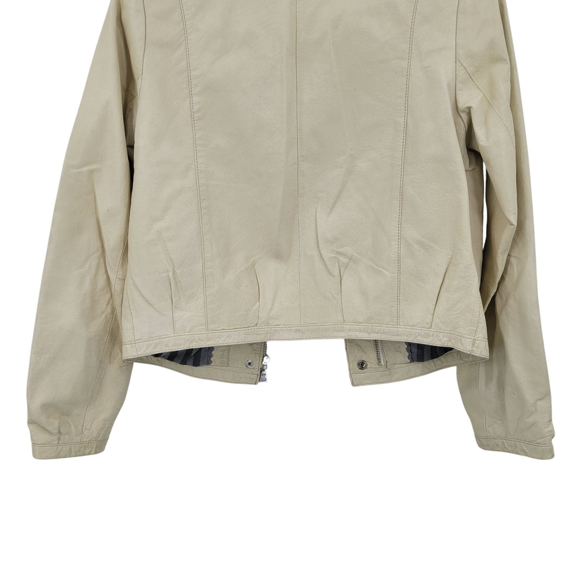 Danier 90s Vintage Ruffle Collar Buttery Leather Jacket Coat XS Cre Size XS / US 0-2 / IT 36-38 - 12 Thumbnail