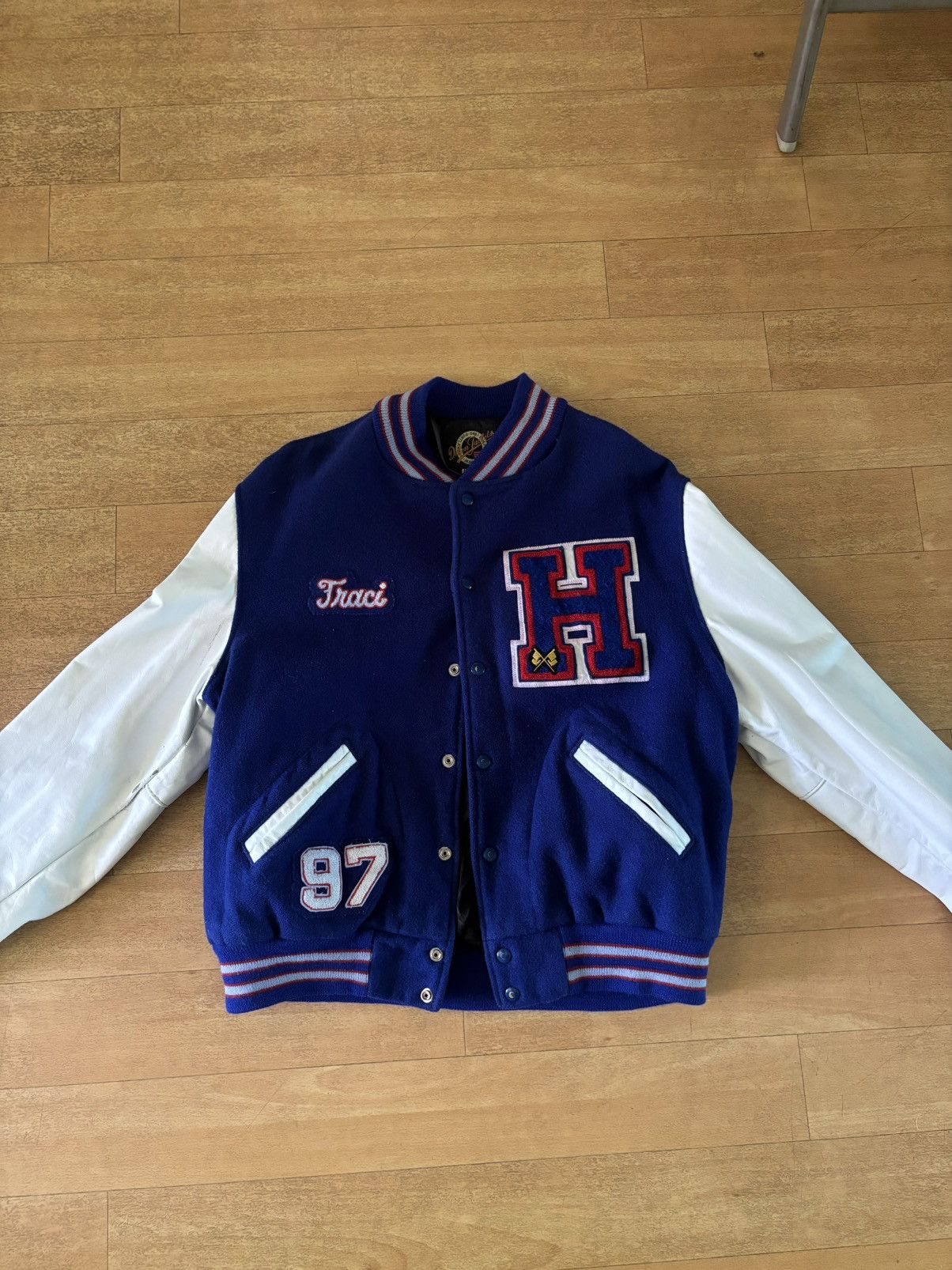 Vintage Vintage Leather Varsity Jacket Size US XL / EU 56 / 4 - 1 Thumbnail