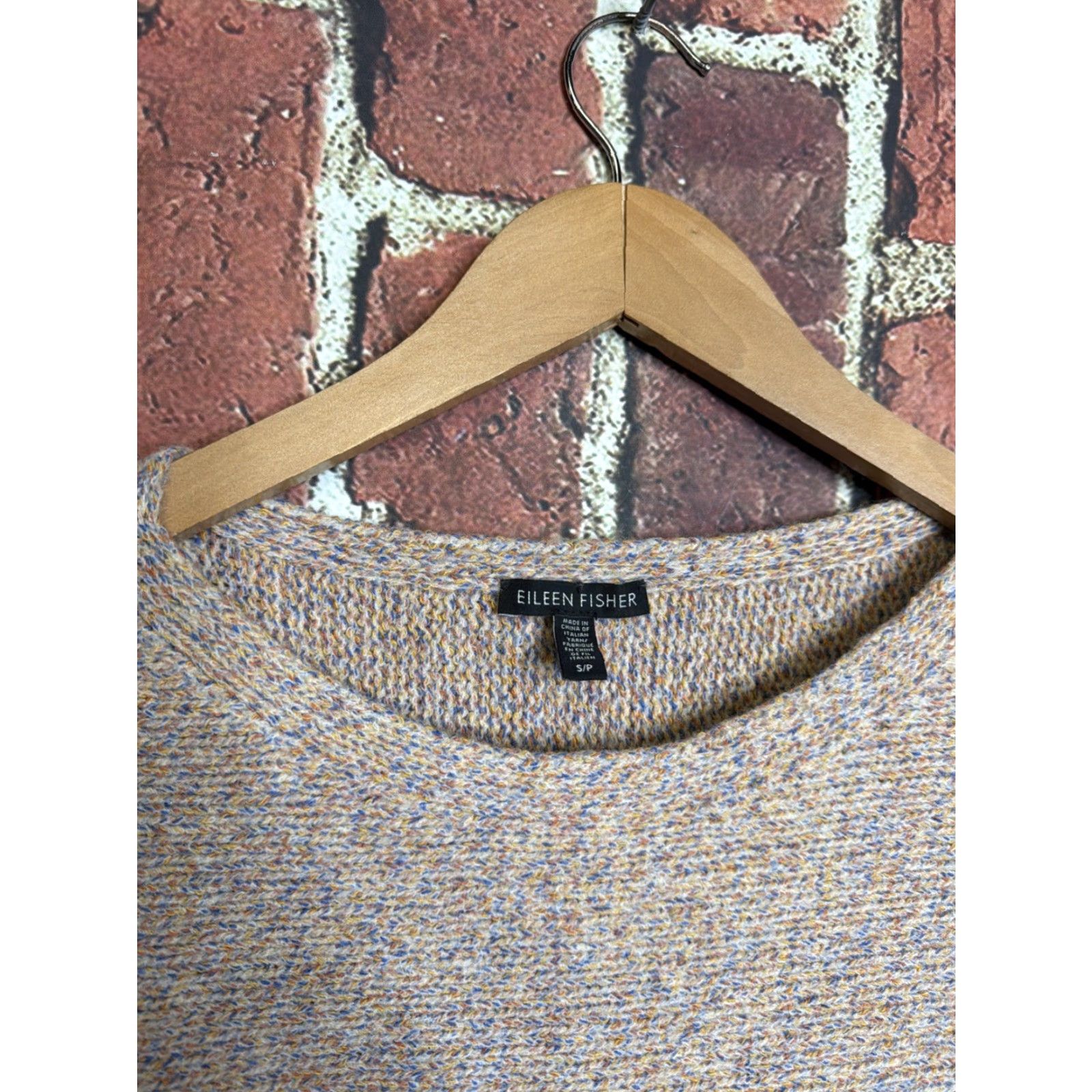 Eileen Fisher Eileen Fisher Womens Sweater Small Wool Blend Italian Yarn Fringe Hem Lagenlook Multicolor Knit Pullover Size S / US 4 / IT 40 - 2 Thumbnail
