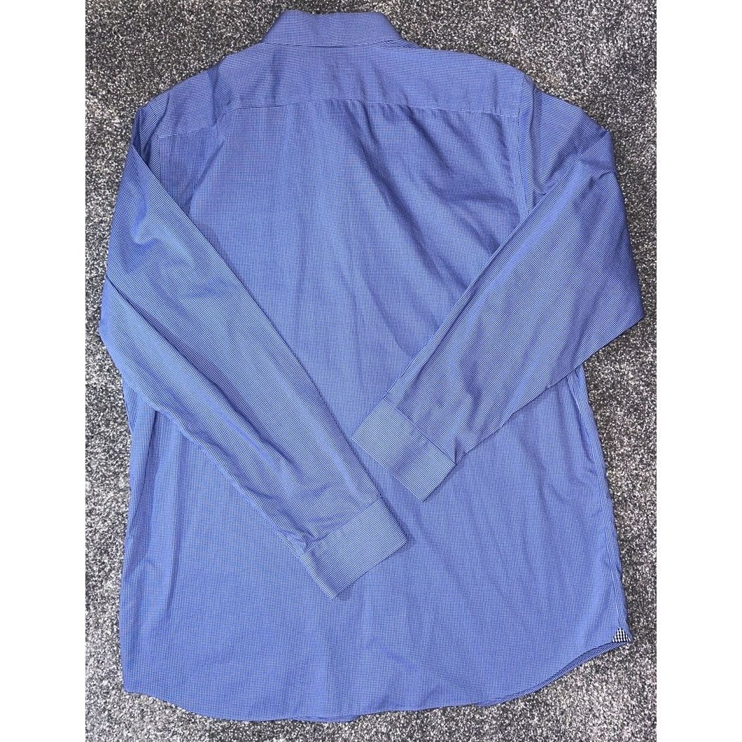 Banana Republic BANANA REPUBLIC Button Blue Check Long Sleeve Dress Shirt XL Size US XL / EU 56 / 4 - 4 Thumbnail
