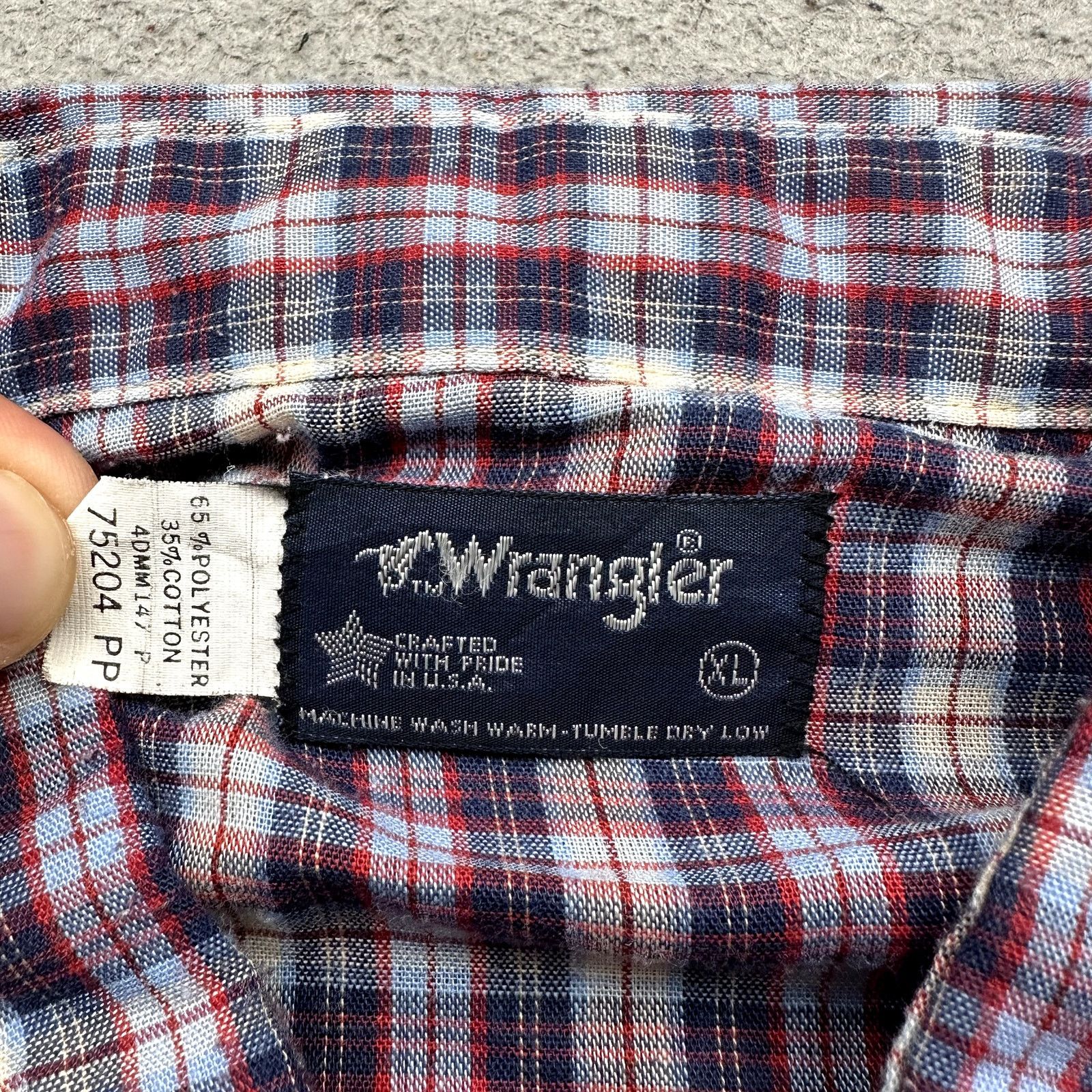 Wrangler Vintage 80s Wrangler Western Pearl Snap Plaid Shirt Mens XL Size US XL / EU 56 / 4 - 3 Thumbnail