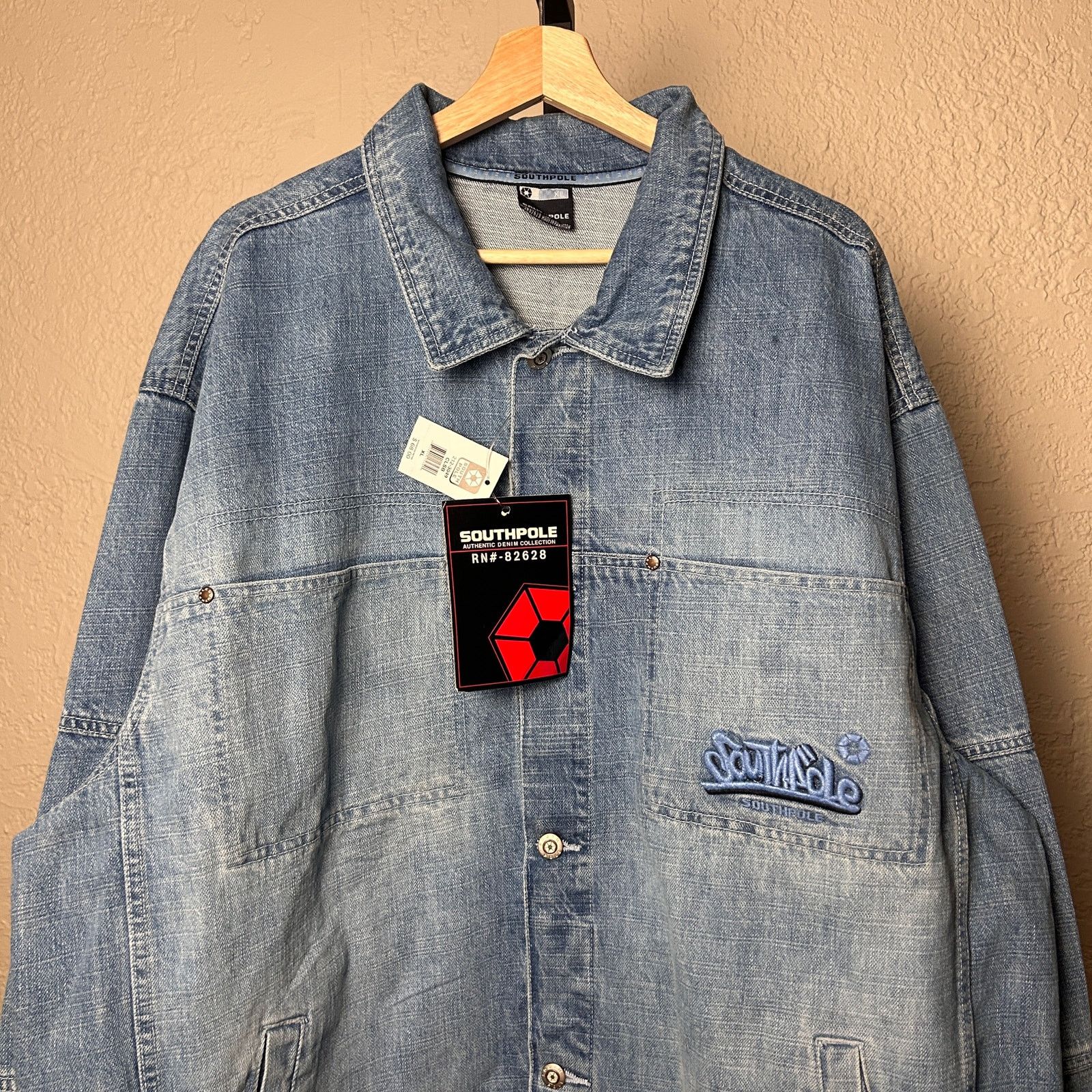 Southpole Southpole Embroidered Y2K NWT Light Wash Denim Jacket XL Size US XL / EU 56 / 4 - 4 Thumbnail