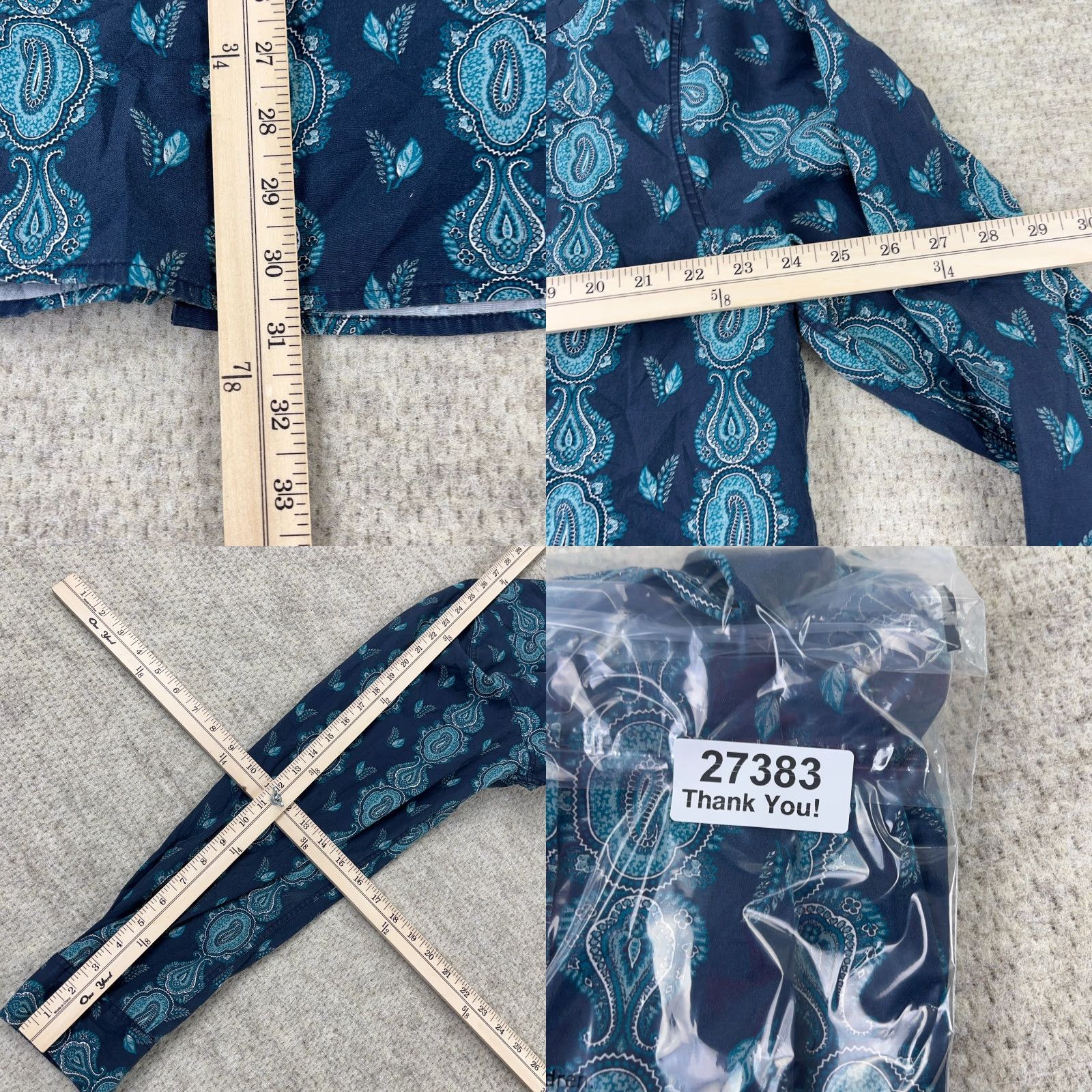 Vintage Gibson Shirt Men XL Blue Teal Paisley Western Cowboy Aztec Snap Button-Up Casual Workwear All Seasons Pockets Regular Size US XL / EU 56 / 4 - 8 Thumbnail