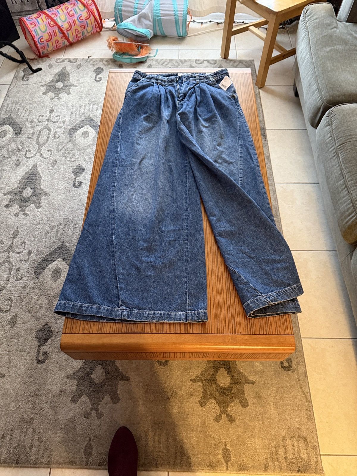 Free People Free People Wide Leg Jeans Size 28" / US 6 / IT 42 - 5 Thumbnail