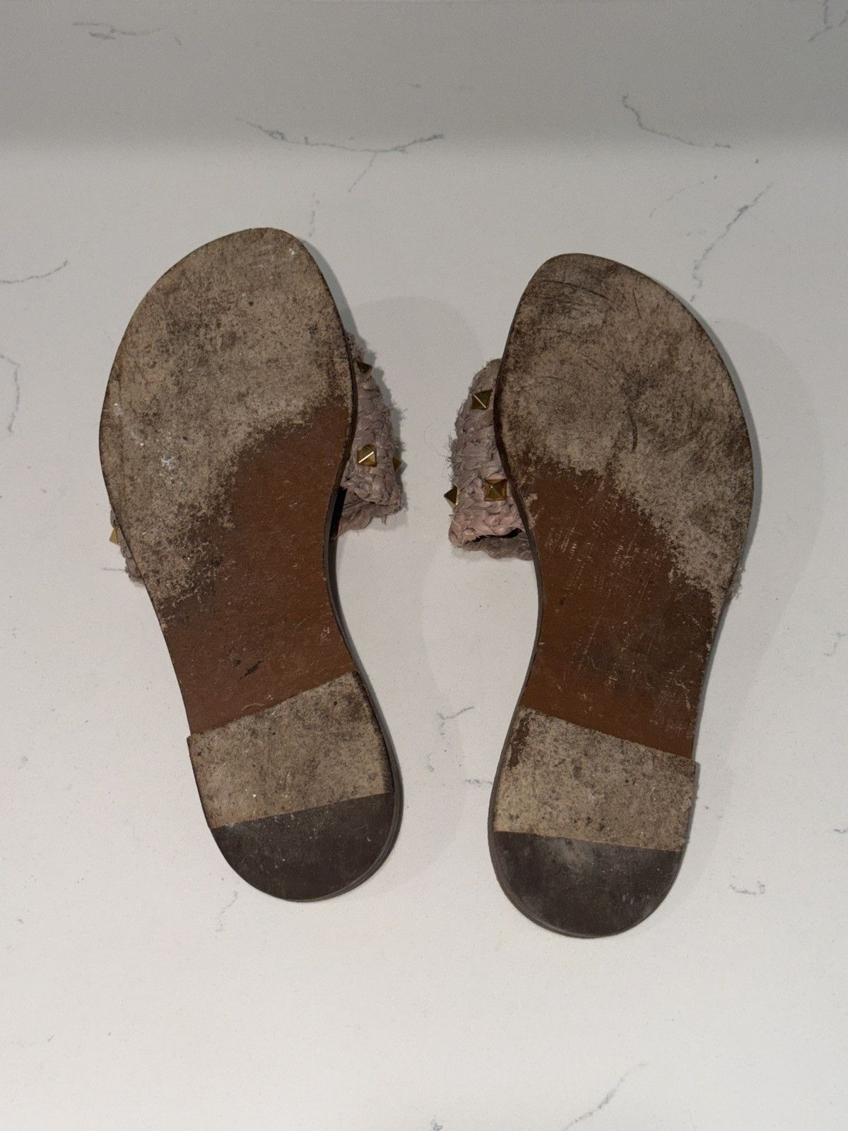 Valentino VALENTINO ROCKSTUD ACCENTS STRAW FLATS Size US 7 / IT 37 - 3 Thumbnail