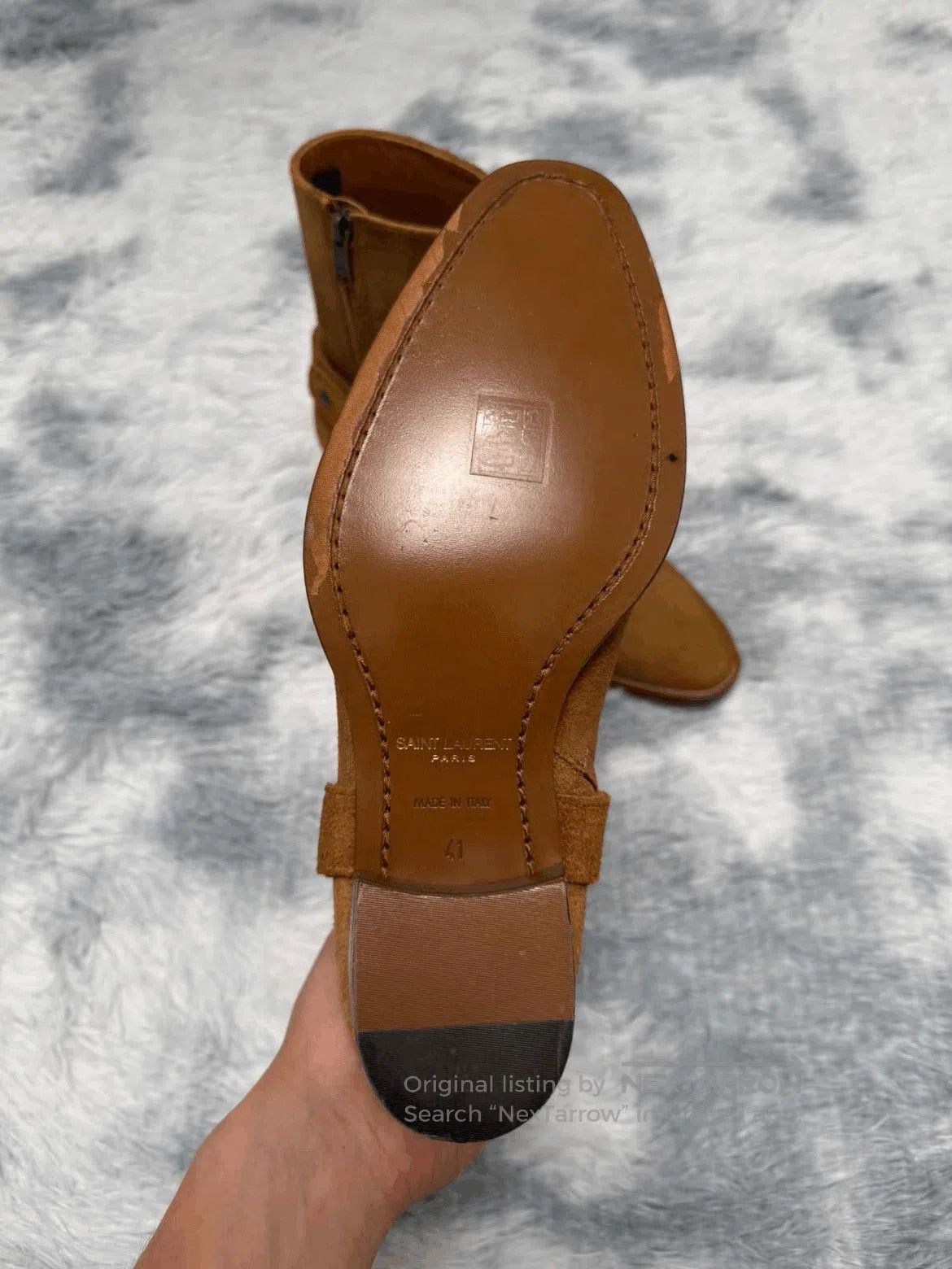 Saint Laurent Paris Sz 41 Saint Laurent Paris Suede Metal Buckle Boots. Size US 8 / EU 41 - 4 Thumbnail