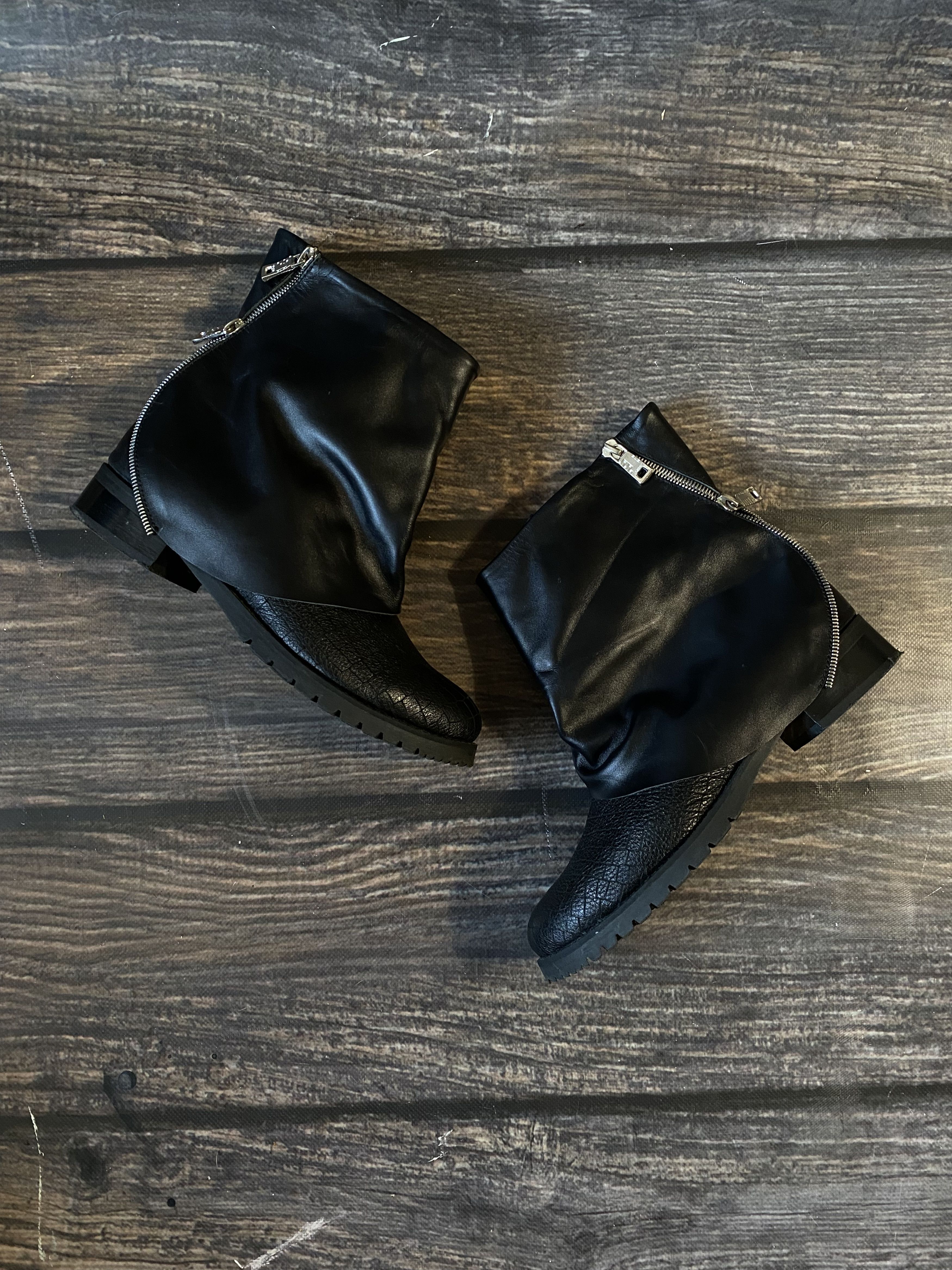 Leather Rick Owens Style Full Zip Leather Avant Garde Boots Size US 8 / IT 38 - 2 Thumbnail