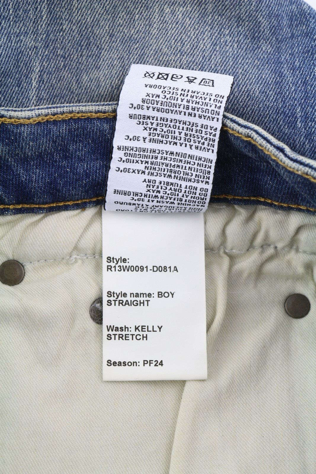 R13 BOY STRAIGHT 28 Cropped Washed Kelly Stretch 84489 Size 28" / US 6 / IT 42 - 10 Thumbnail