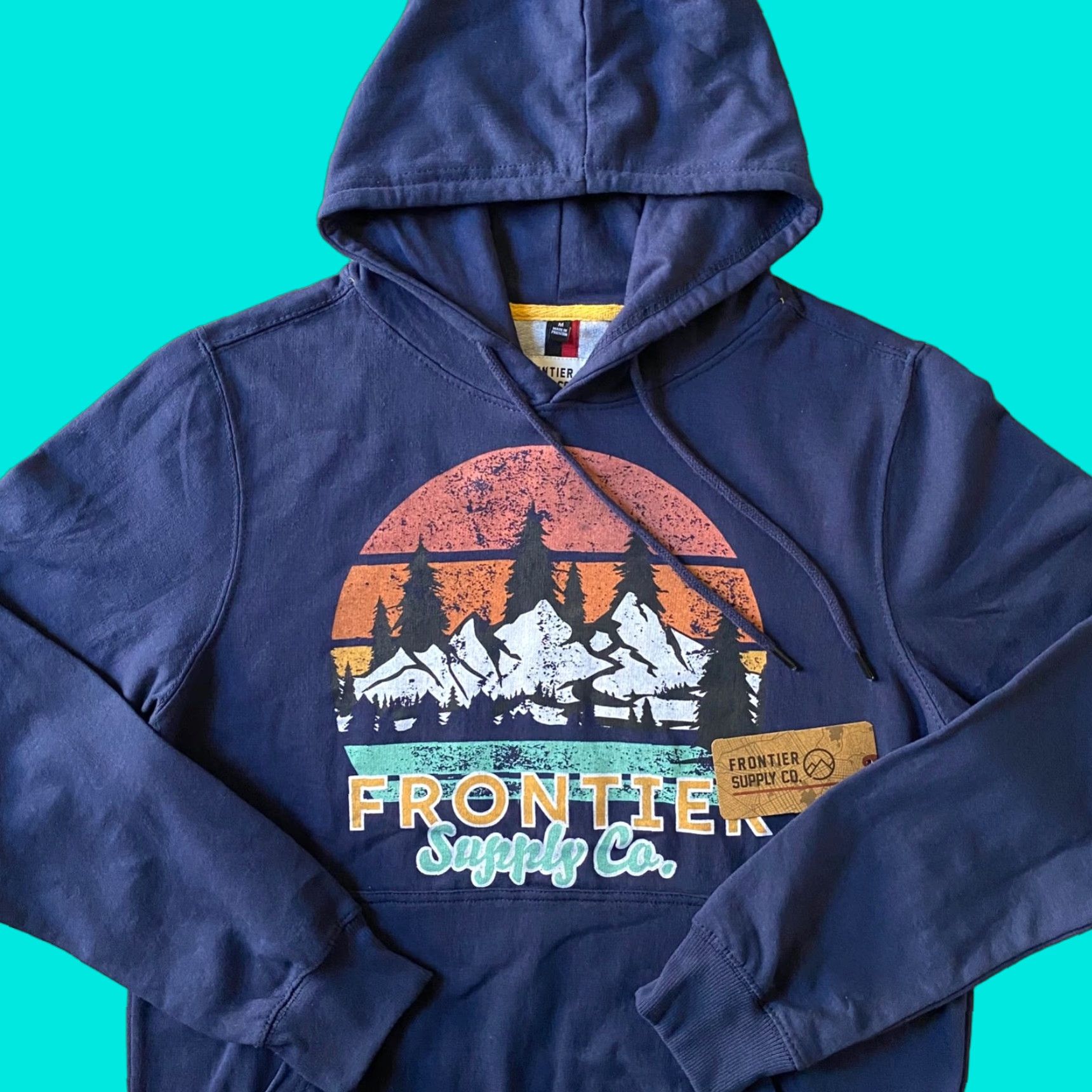 Vintage Frontier Mens Hoodie Pullover Size M Navy Blue FrontieR Pullover Hoodie Mens M Navy Blue Frontier Shirt Hoodie Mens Size US M / EU 48-50 / 2 - 1 Thumbnail