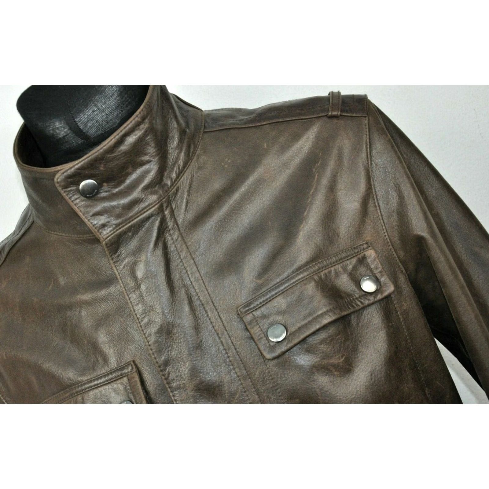 Hugo Boss HUGO BOSS CUNO-N JACKET Leather Motorcycle Brown Mens 48 Size US M / EU 48-50 / 2 - 6 Thumbnail