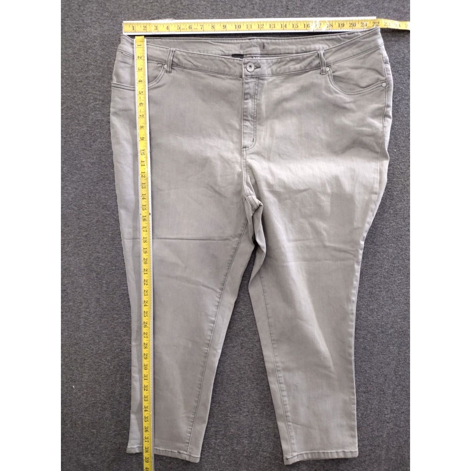 Denime Unbranded Women's Jeans Tapered Denim Gray Stretch Plus 26W Size 26" / US 2 / IT 38 - 4 Thumbnail