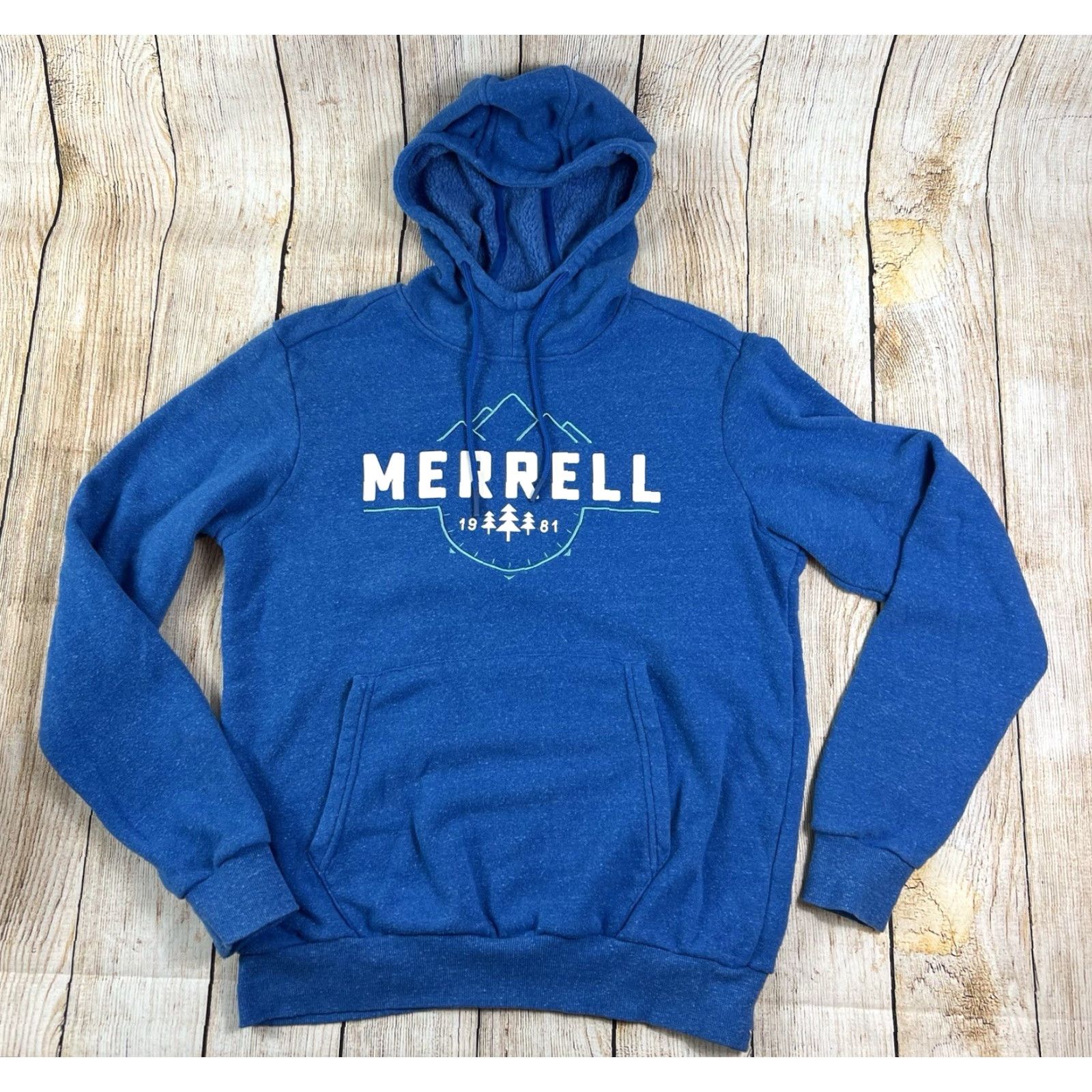 Merrell Merrell Hoodie Women Outdoor Fleece Pullover Blue Size M Hooded Pockets Hiking Sweatshirt VINTAGE? Size M / US 6-8 / IT 42-44 - 2 Thumbnail