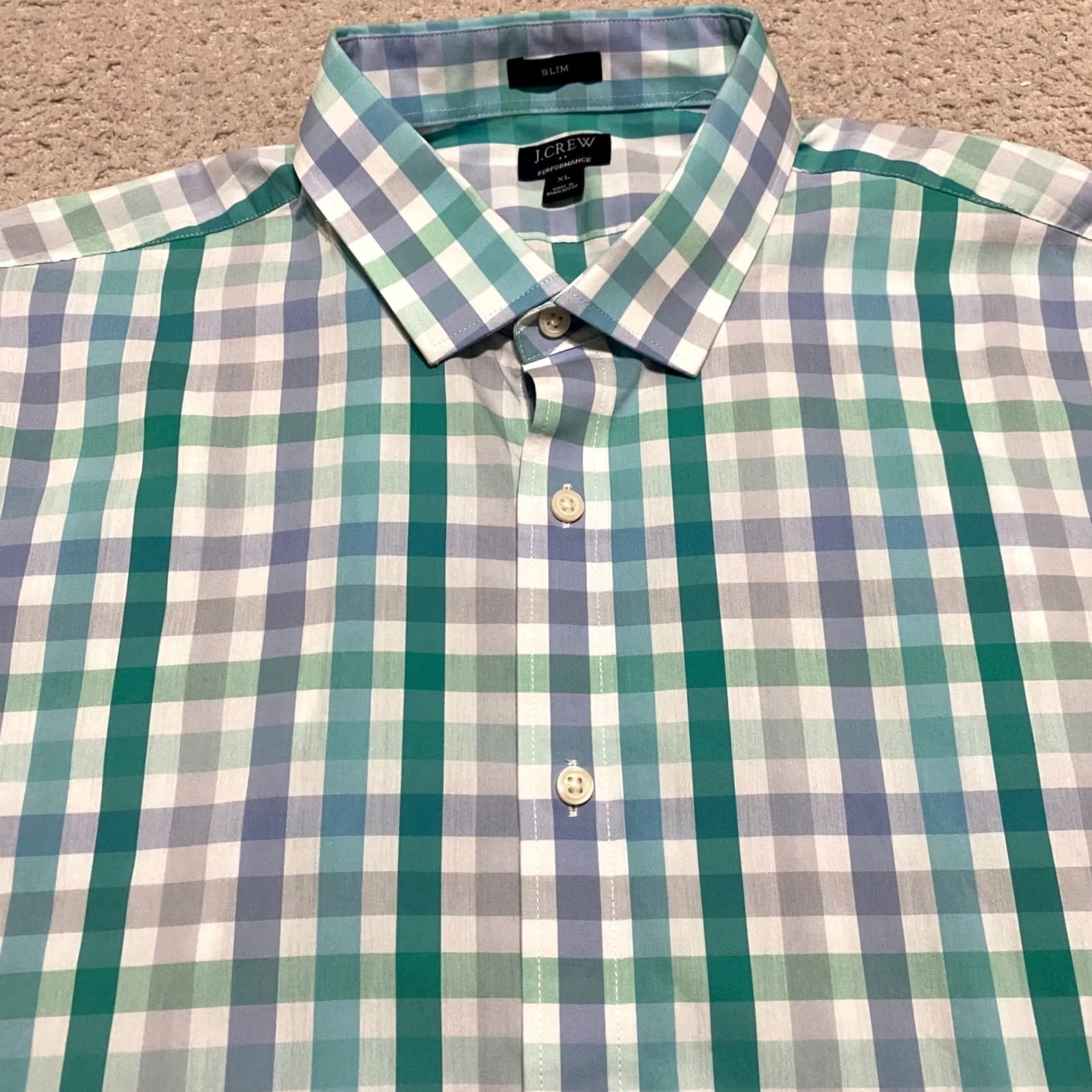 J.Crew J.CREW Mens XL Shirt Multicolor Plaid L/S Button-Front Slim Performance Size US XL / EU 56 / 4 - 6 Thumbnail