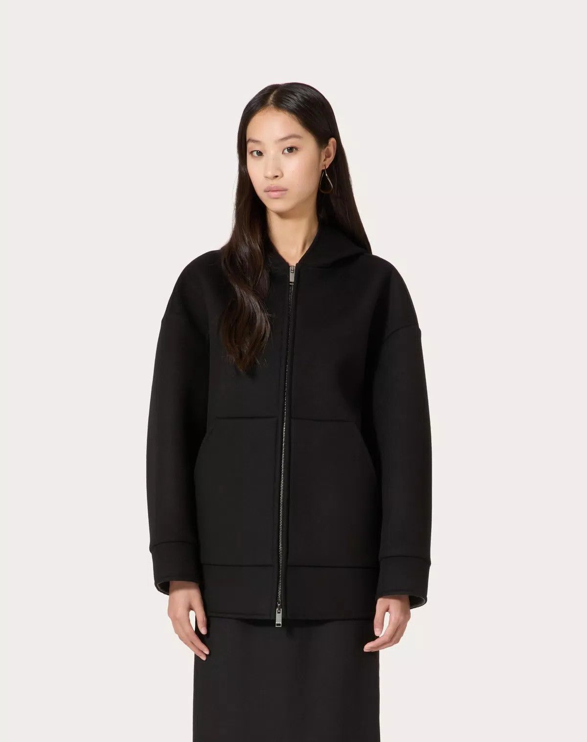 Valentino o1s1wg110426 Compact Drap Peacoat in Nero Size XS / US 0-2 / IT 36-38 - 4 Thumbnail