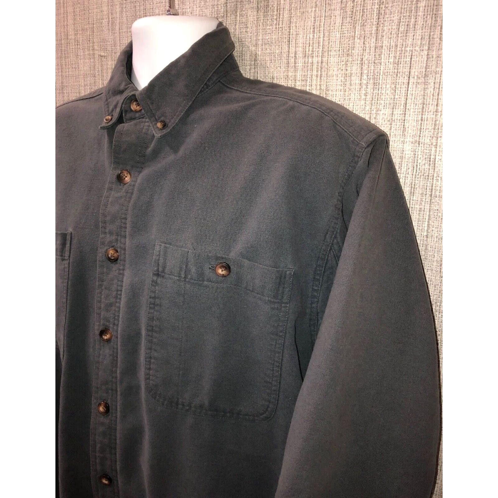CO VINTAGE Duluth Trading Co Men's Long Sleeve Button-Front Jacket Size Large Gray Clothing Size US L / EU 52-54 / 3 - 2 Thumbnail