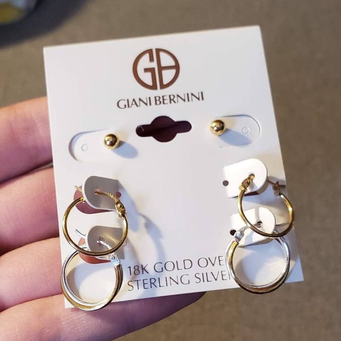 Bernini GIANI BERNINI Set Small Hoop Ball Stud Earrings Silver Gold ...