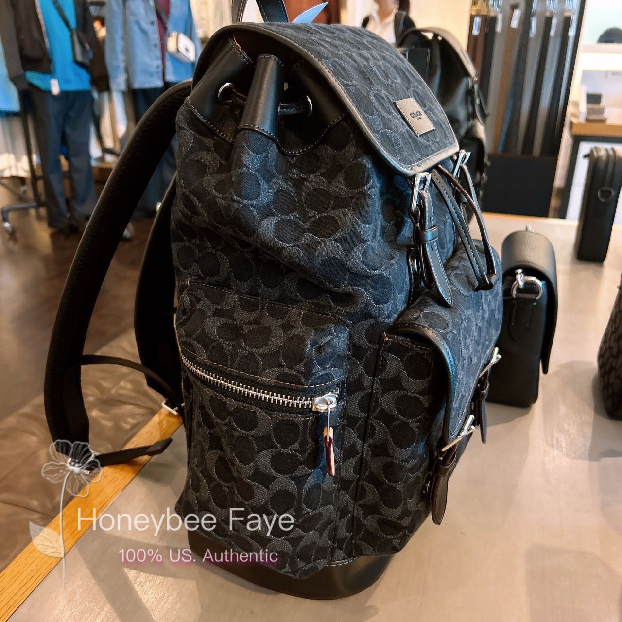 NWT Coach Sprint Backpack In Signature Denim CO933