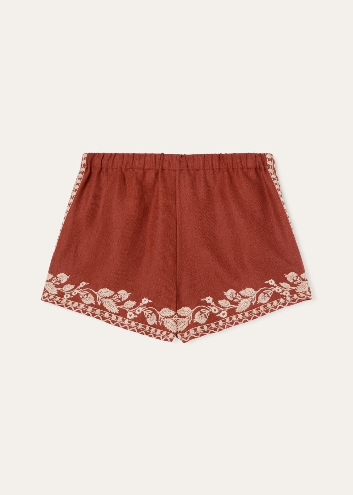Loro Piana o1srvl11e0725 FAN7233 Linen Bermuda Short in Burgundy Size 26" / US 2 / IT 38 - 2 Thumbnail