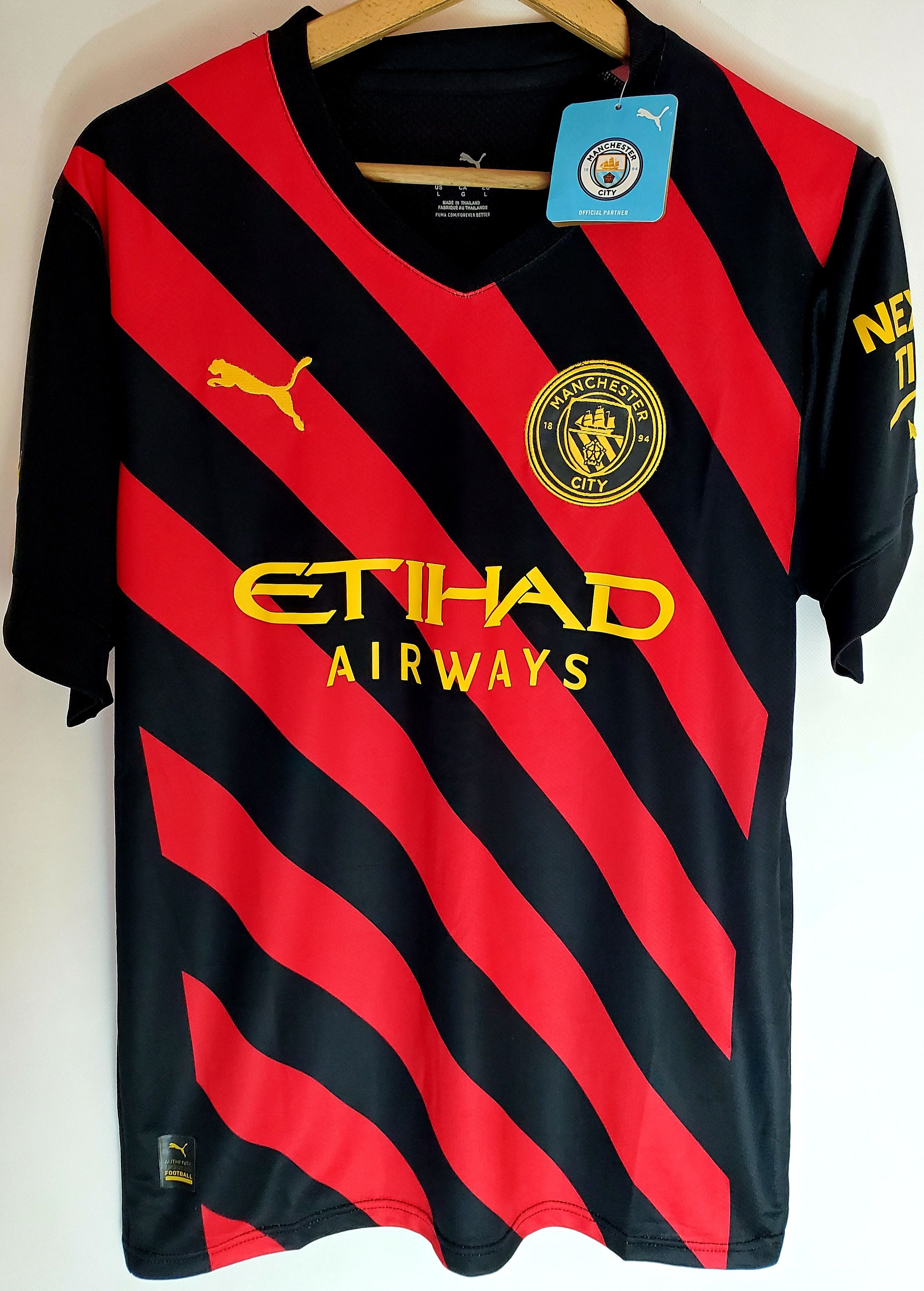 MANCHESTER CITY 2022 2023 AWAY FOOTBALL SOCCER JERSEY SIZE L