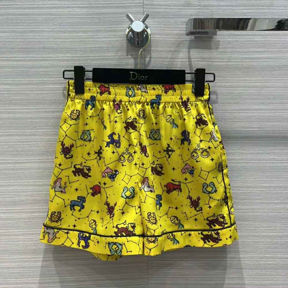 image of Dior O1W1Db10124 Shorts In Yellow, Women's