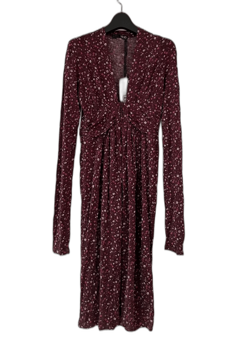 Floral Sequined Dress with High Waist Design