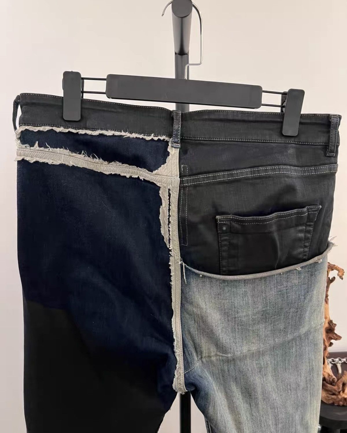 Rick Owens Rick Owens Runway Waxed Canvas&Denim Patchwork Cropped Pants Size US 34 / EU 50 - 5 Thumbnail