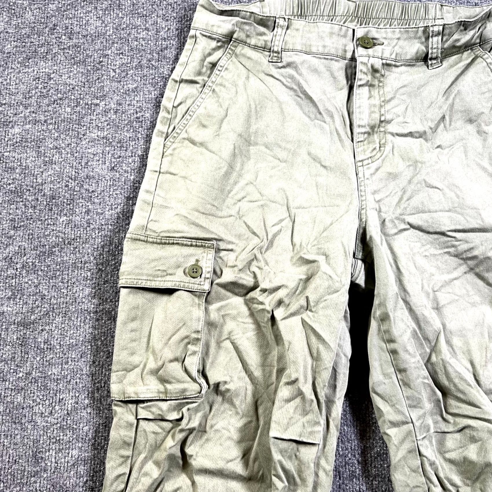 Vintage Wild Fable Cargo Pants Women M Olive Green Cotton Utility Pockets Hiking Camping Size 32" / US 10 / IT 46 - 4 Thumbnail