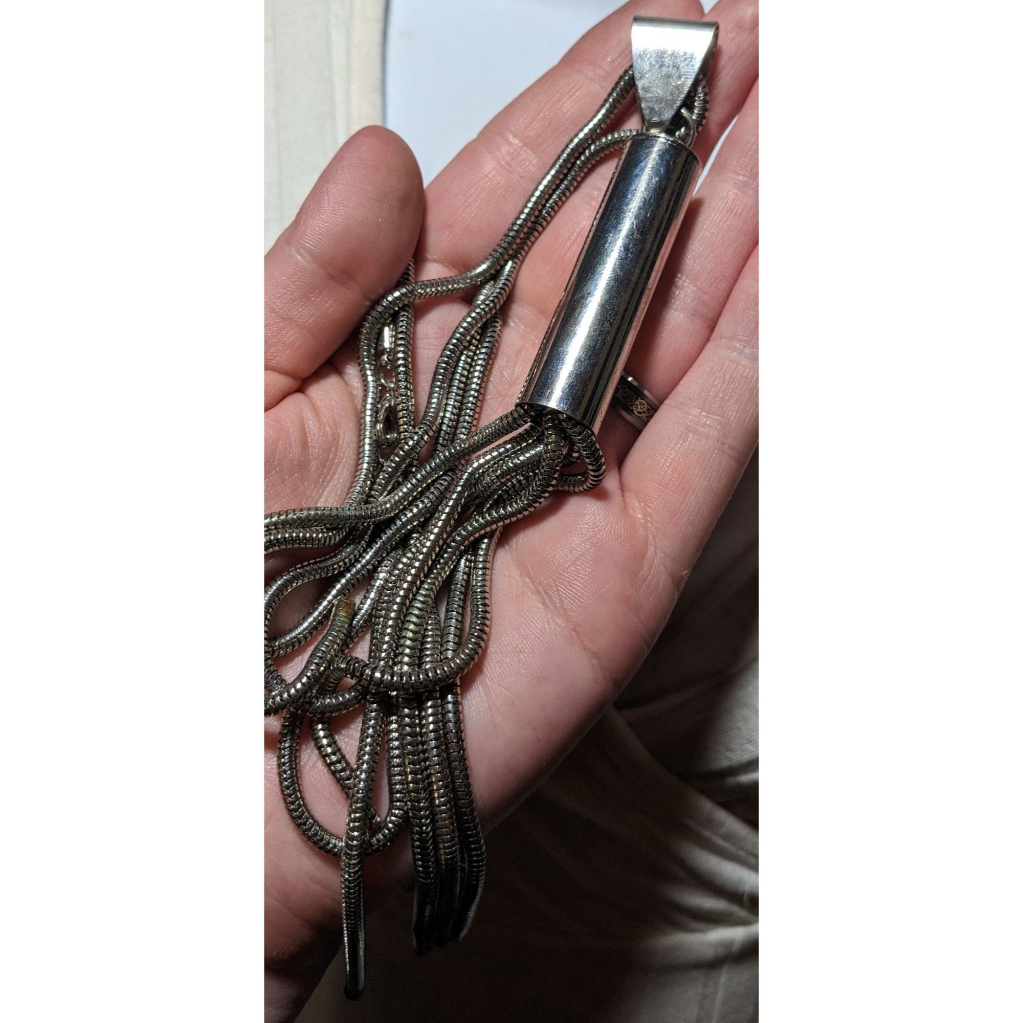 Other Large Modern Silver Chain Tassel Necklace Size ONE SIZE - 7 Thumbnail