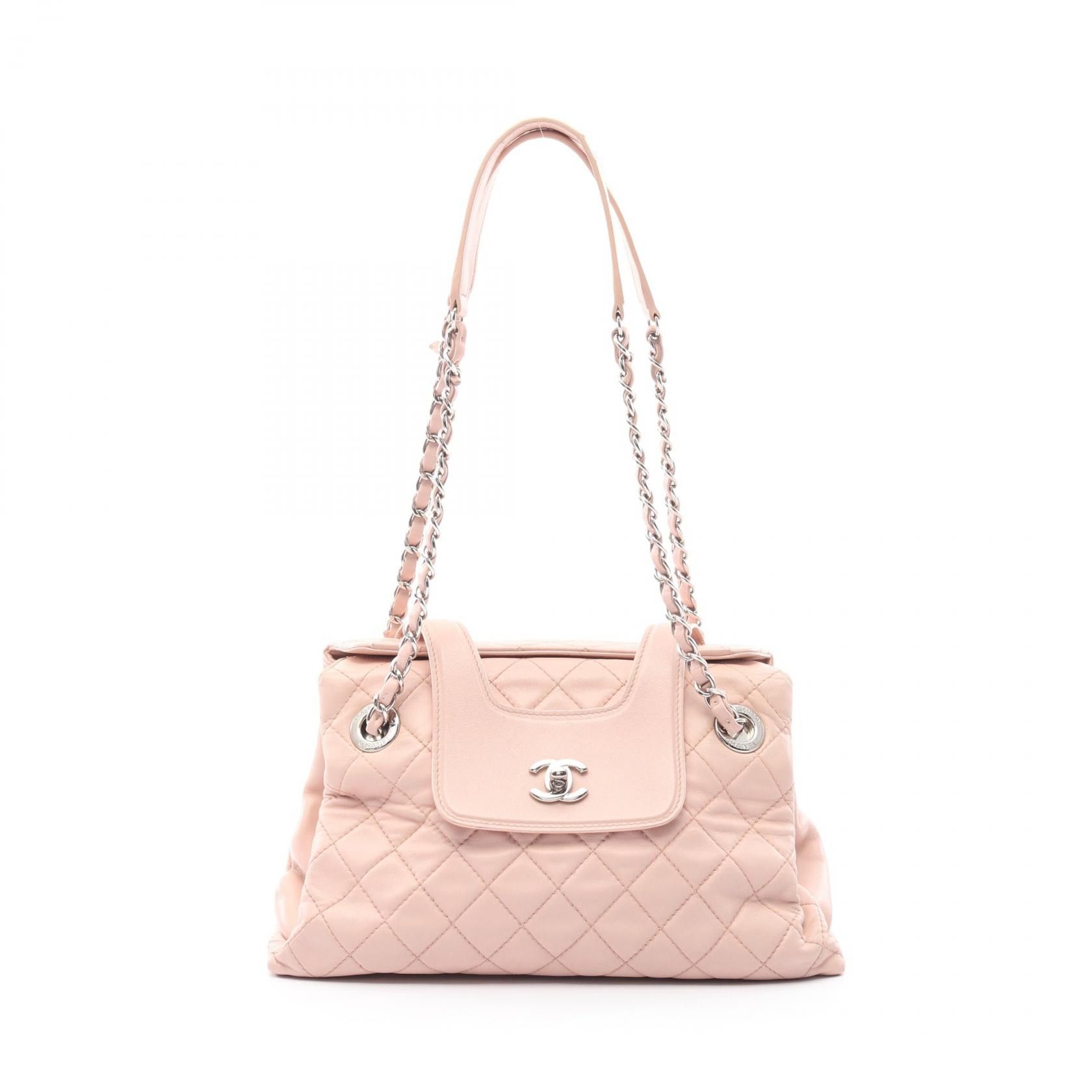 Chanel Chanel Lambskin Matelasse Shoulder Bag Pink 20880213 Leather Shoulder Bag, Women's