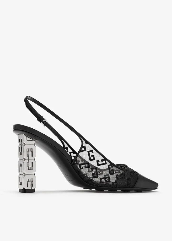 Givenchy o1w1db10326 G Cube Slingback 85mm with Toe Cap in Black Size US 7 / IT 37 - 3 Thumbnail