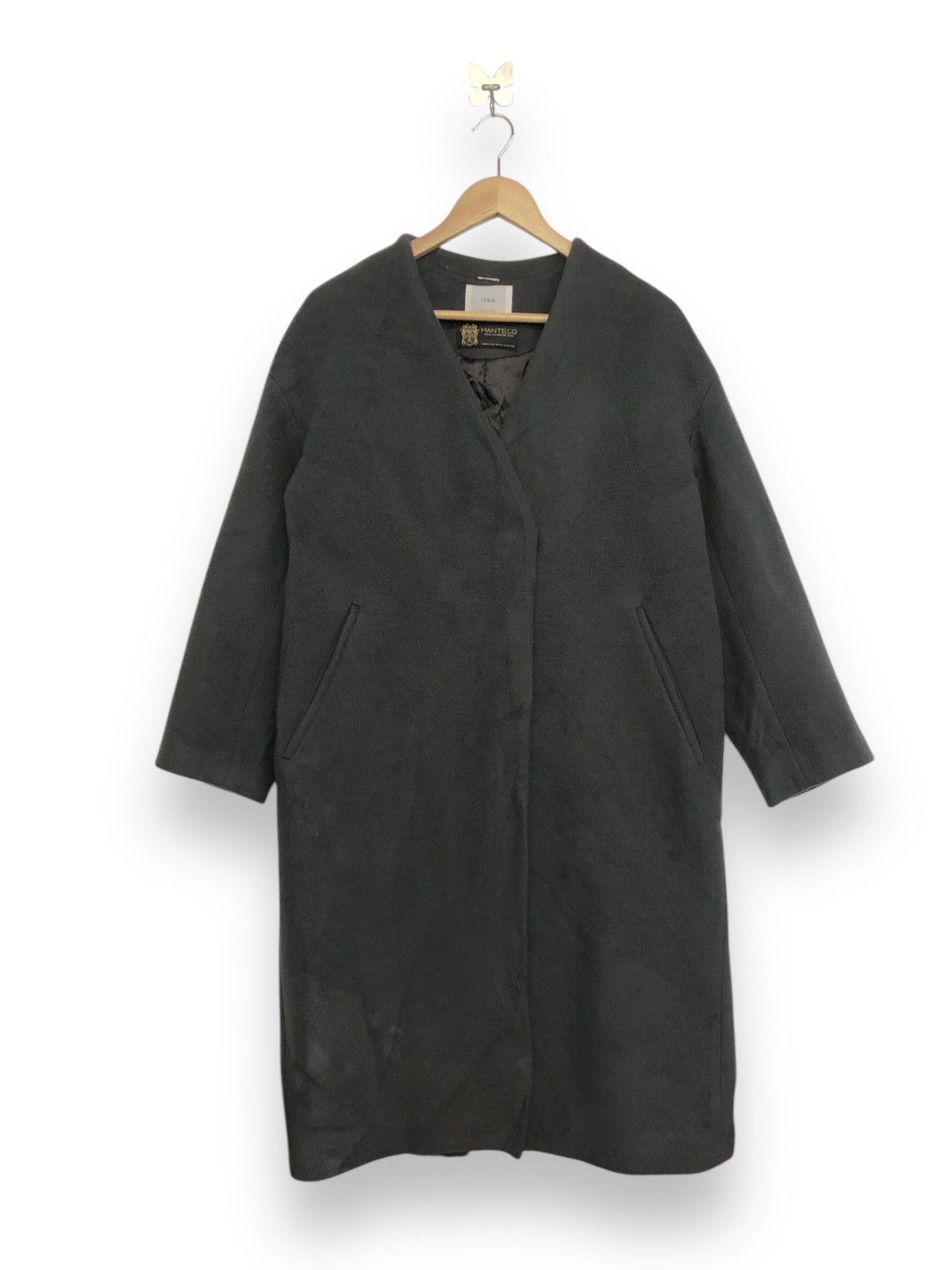 Japanese Brand IENA MANTECO NON-COLLAR WINTER LONG COAT Size XS / US 0-2 / IT 36-38 - 2 Thumbnail