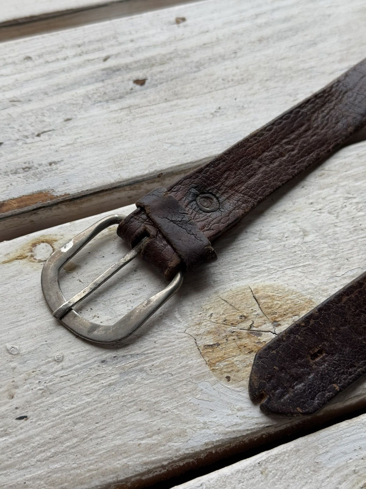 Lacoste × Vintage Rare vintage 70s 80s Lacoste Faded Brown Leather Belt Size ONE SIZE - 4 Thumbnail