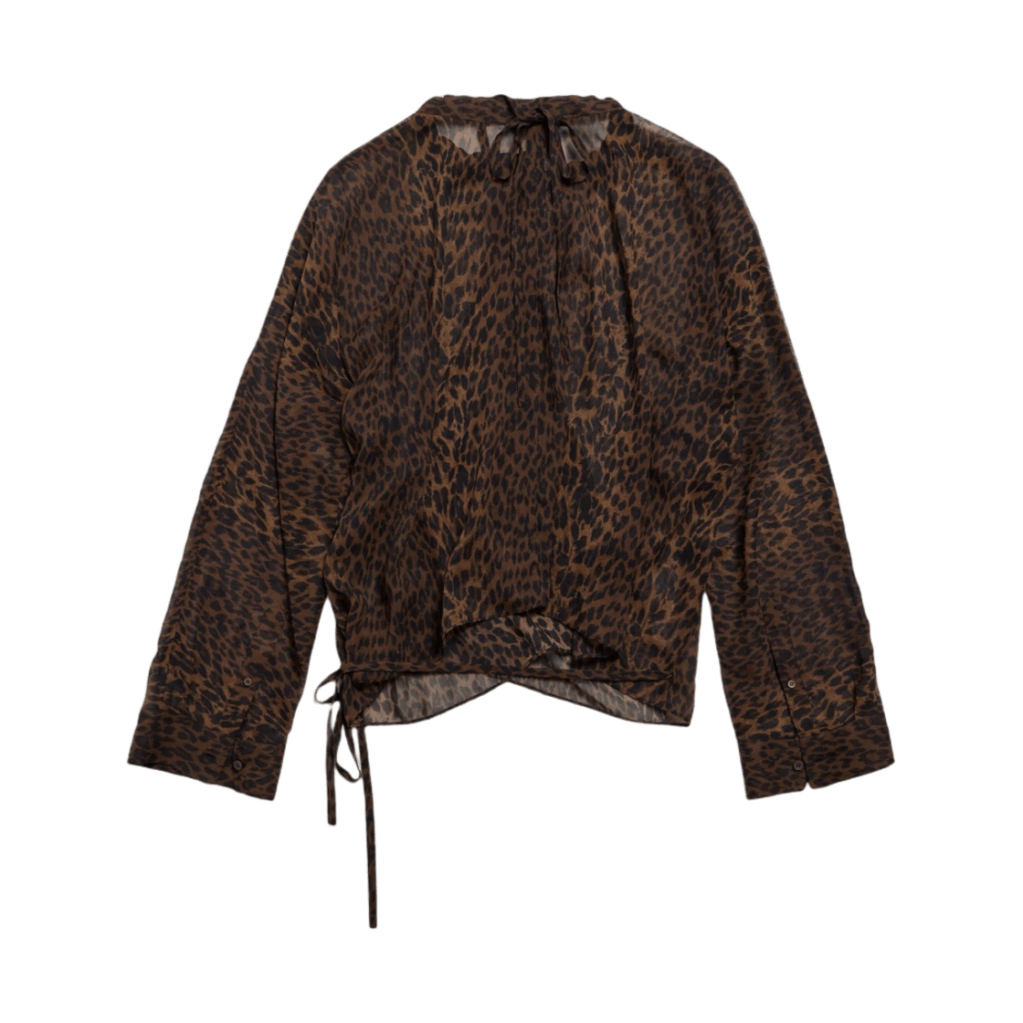 Balenciaga o1tr1nto0526 Leopard Minimal Blouse in Leopard Size L / US 10 / IT 46 - 2 Thumbnail