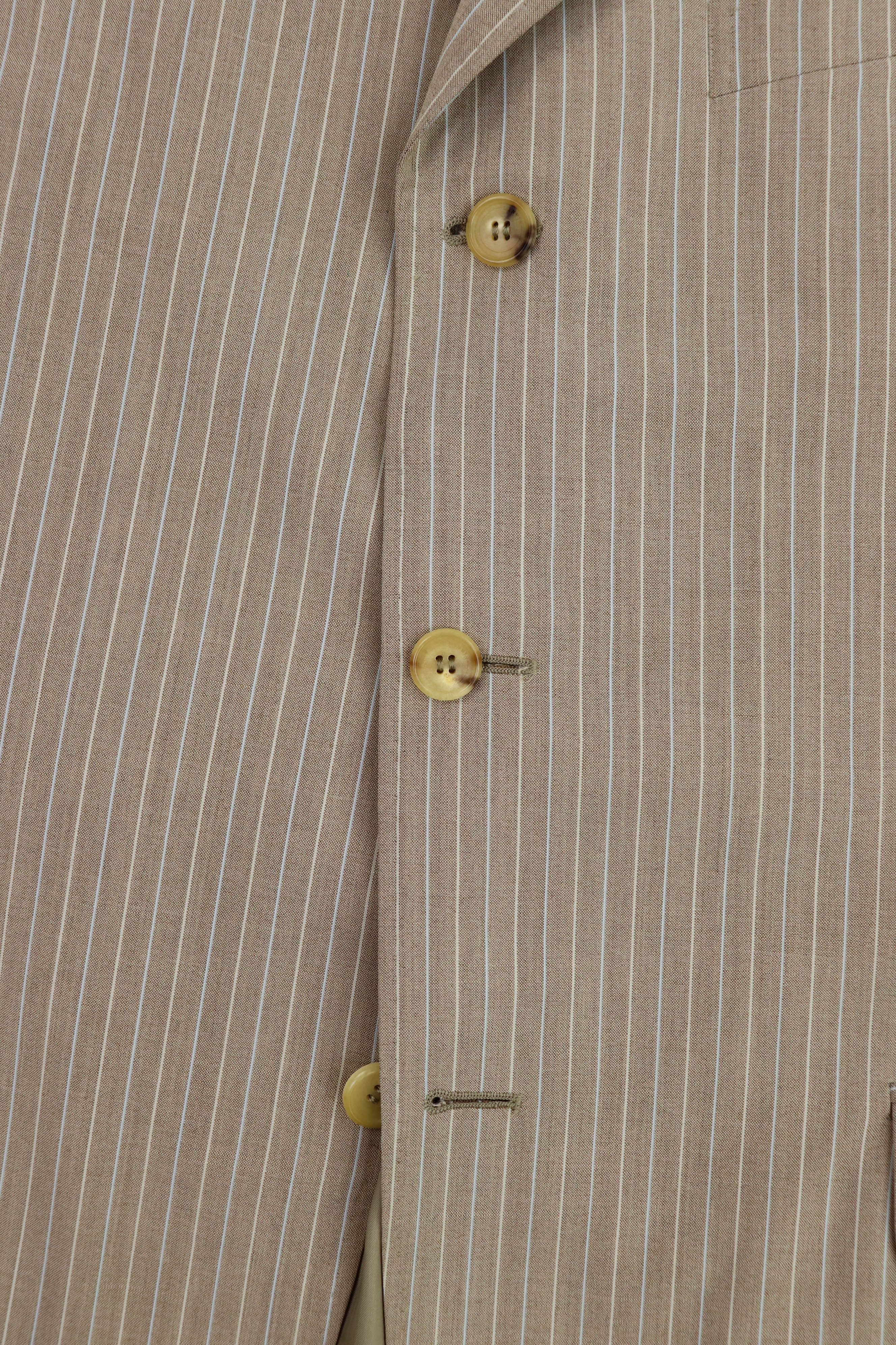 Lanvin Lanvin Paris Vintage Beige Striped Sport Coat Blazer Jacket Size 54R - 6 Thumbnail