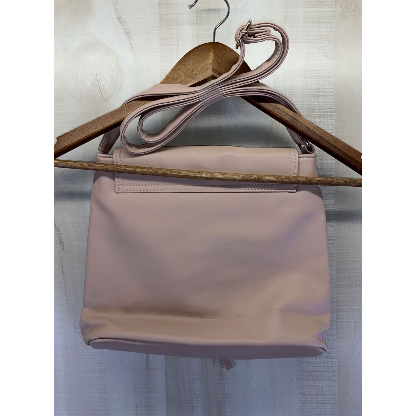 Vintage Womens Faux Leather Blush Pink Purse Satchel Bag Shoulder Bag-6209 Size ONE SIZE - 3 Thumbnail